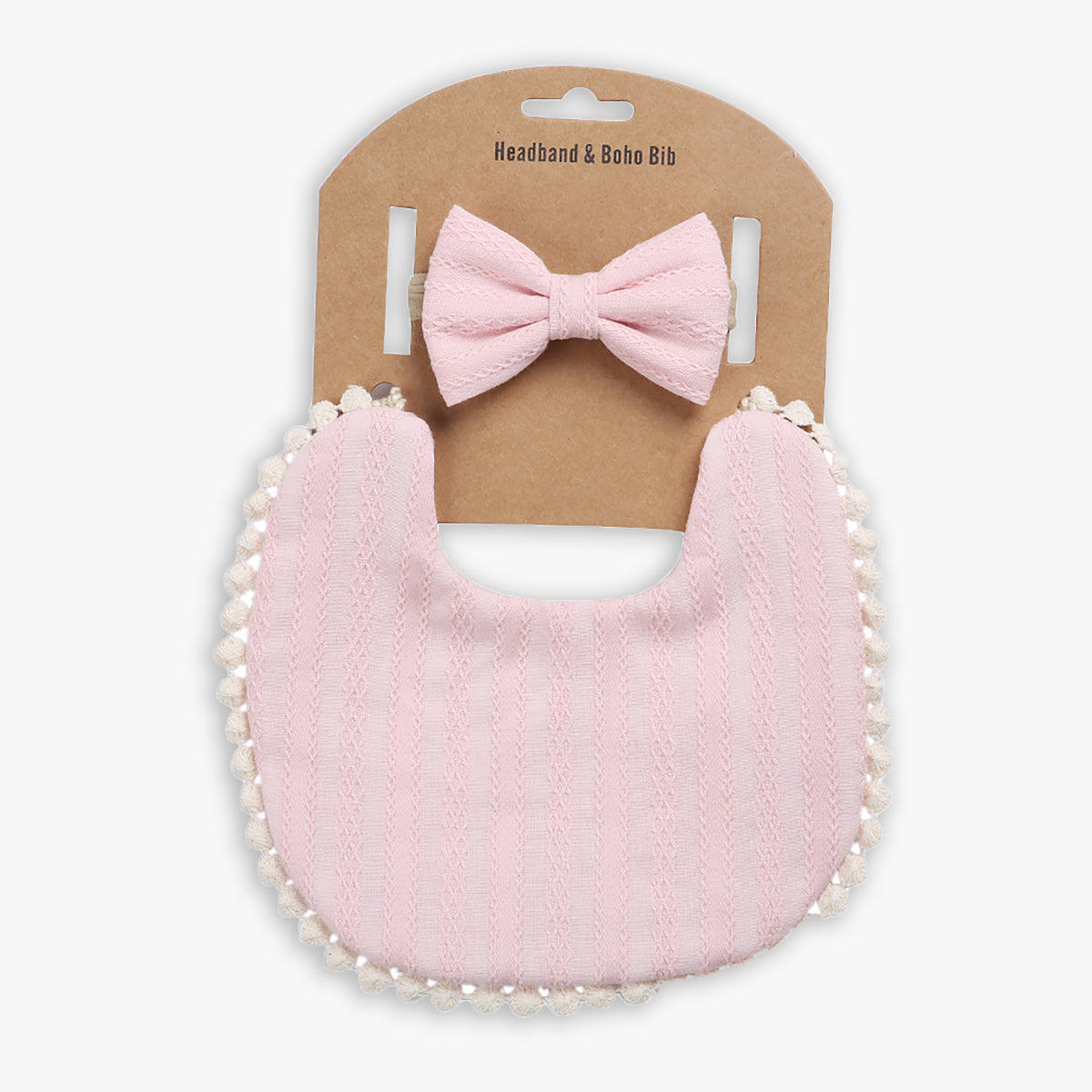Linen Cotton Baby Bib & Headband Set