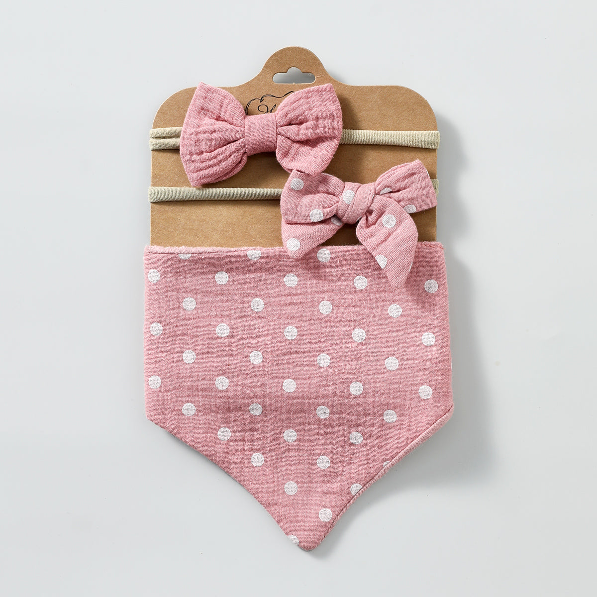 Linen Cotton Baby Bib & Headband Set