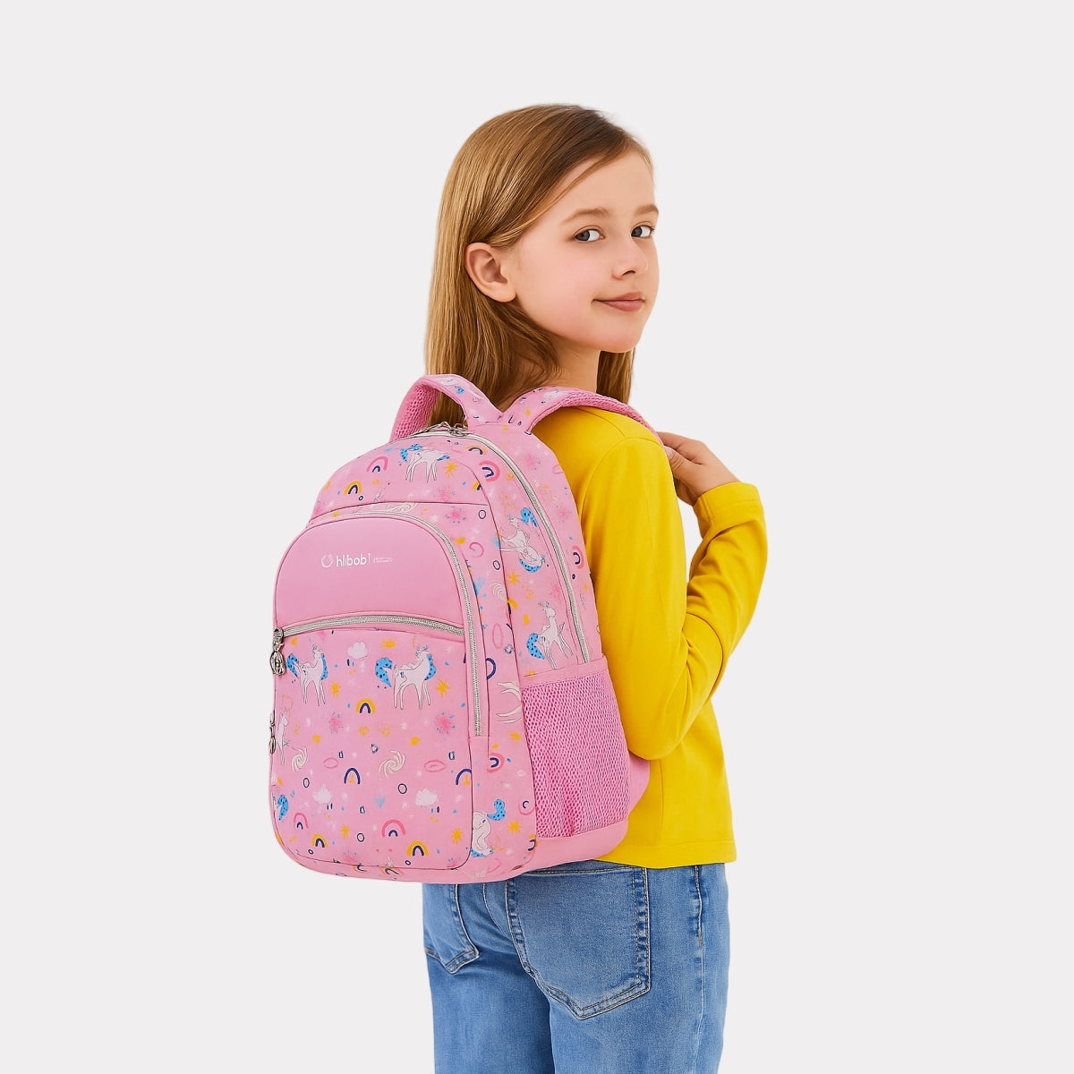Pink Unicorn Kids School Backpack 4PCS Set