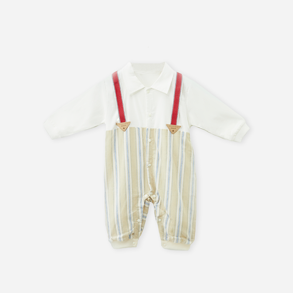 0-12 Months Cotton Suspender Romper