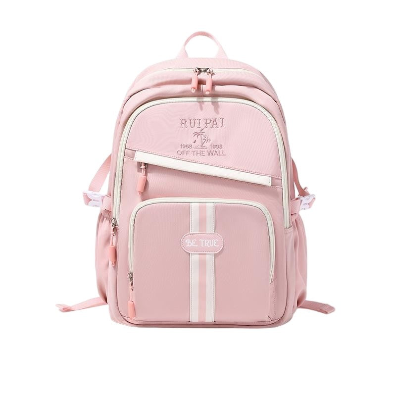 Hibobi Pink Backpack for Girls, Multi-Compartment School Bag with Front Pockets - image 1