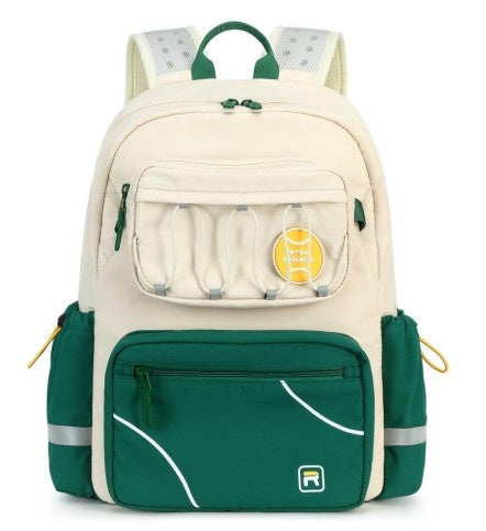 Hibobi Ergonomic Multi-Compartment School Backpack with Reflective Details - Green
