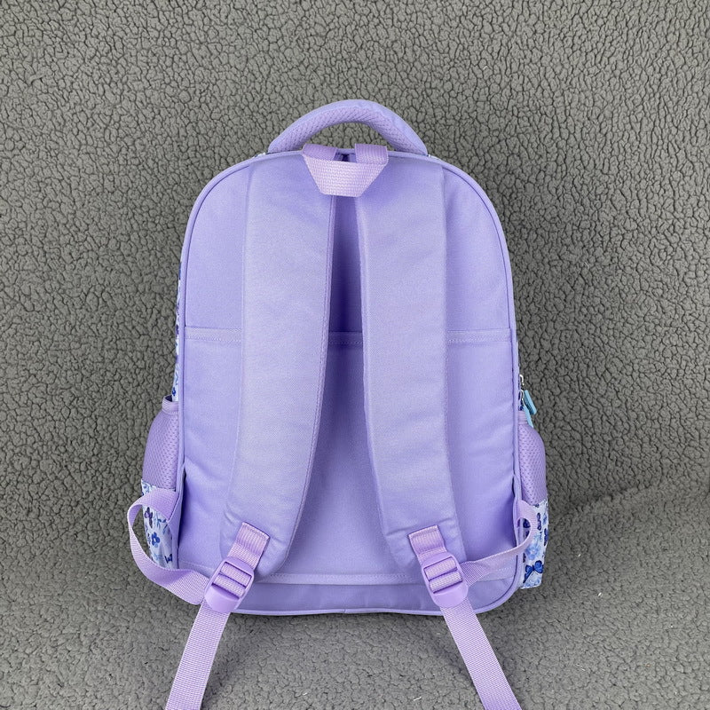 Hibobi Butterfly Backpack Set for Girls, 3-Piece School Bag Set with Backpack, Lunch Bag and Pencil Case - Purple
