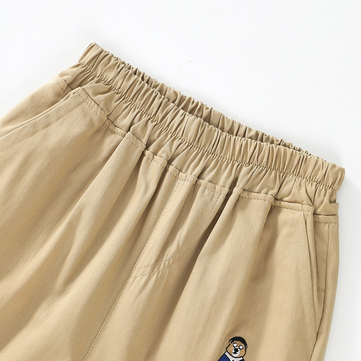 Bear Embroidery Woven Shorts