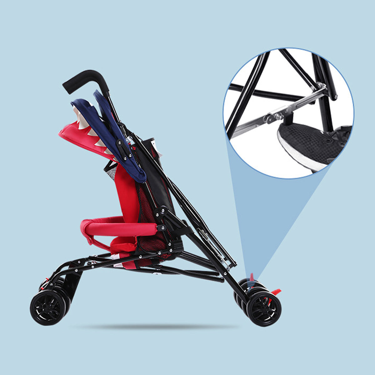 Ultra-Lightweight Foldable Child Stroller Shock-Absorbing Adjustable Positioning