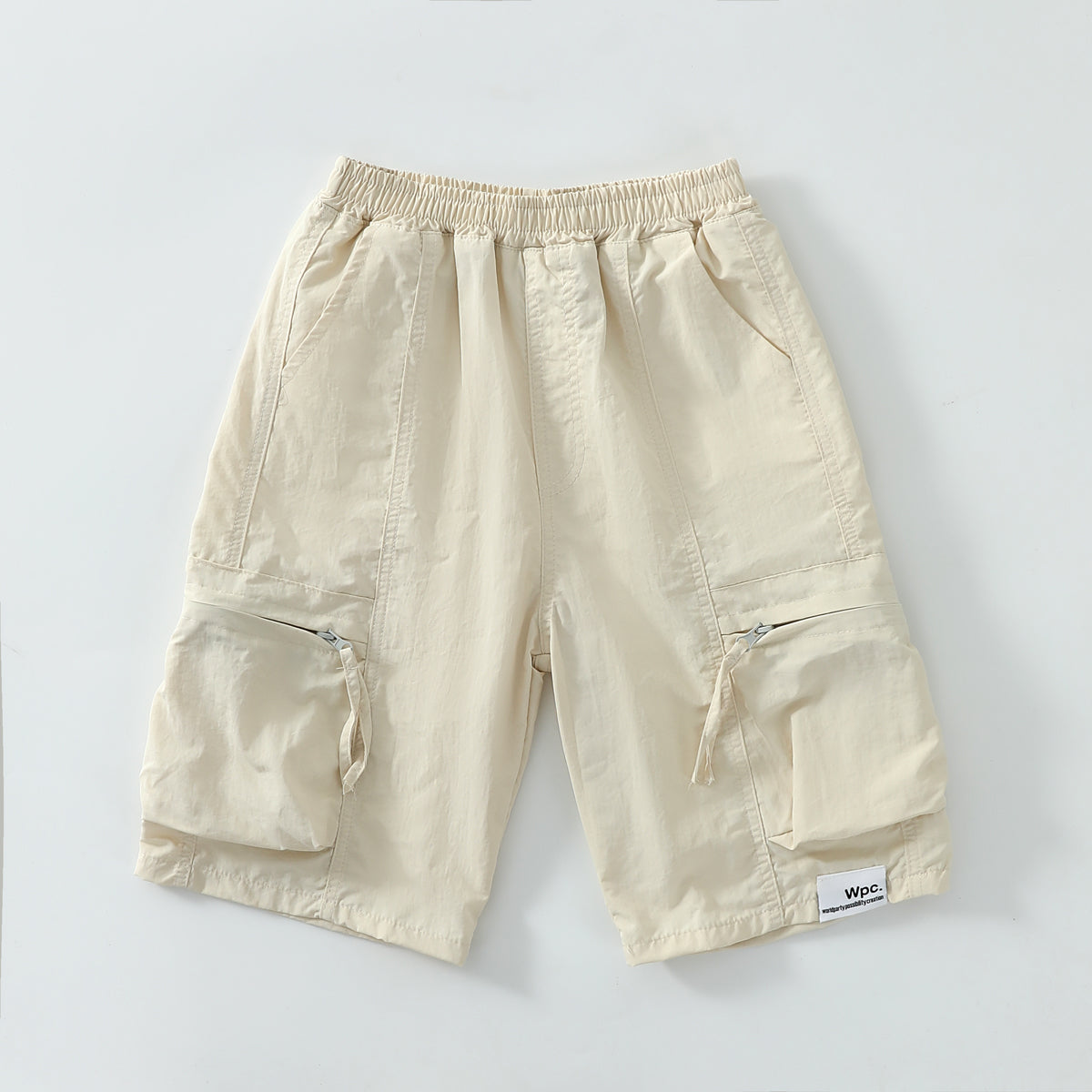 Minimalist Solid Color Utility Woven Shorts