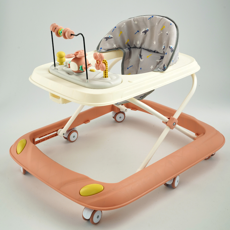 Sit-to-Stand Foldable Baby Walker with Activity Play Tray