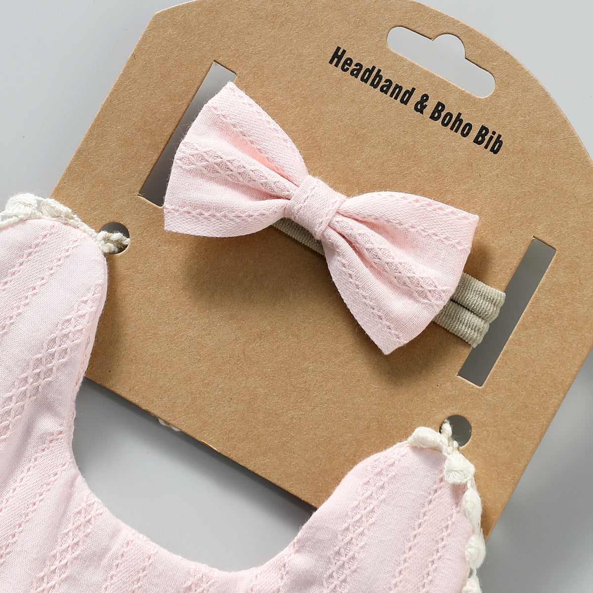 Linen Cotton Baby Bib & Headband Set