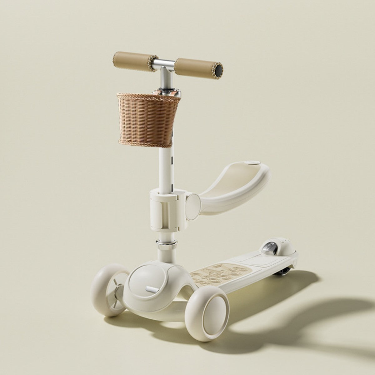 2-in-1 Multifunctional Kids Scooter Ride-On Toy with Storage Basket