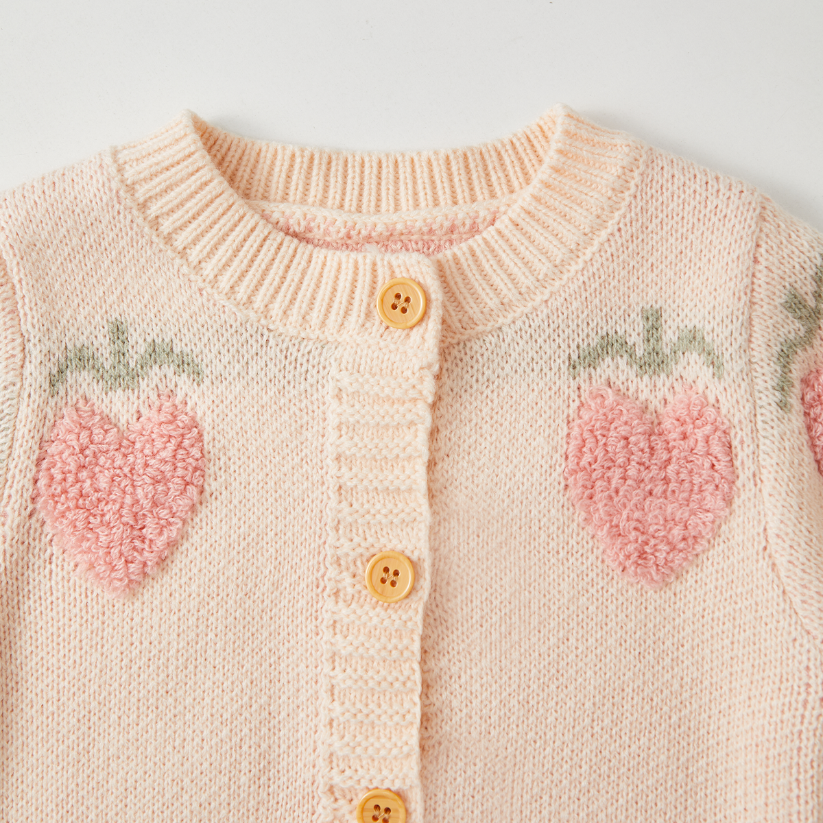 Sweet Strawberry Knitted Baby Girl Romper - Long Sleeve Warm Jumpsuit for Autumn Winter