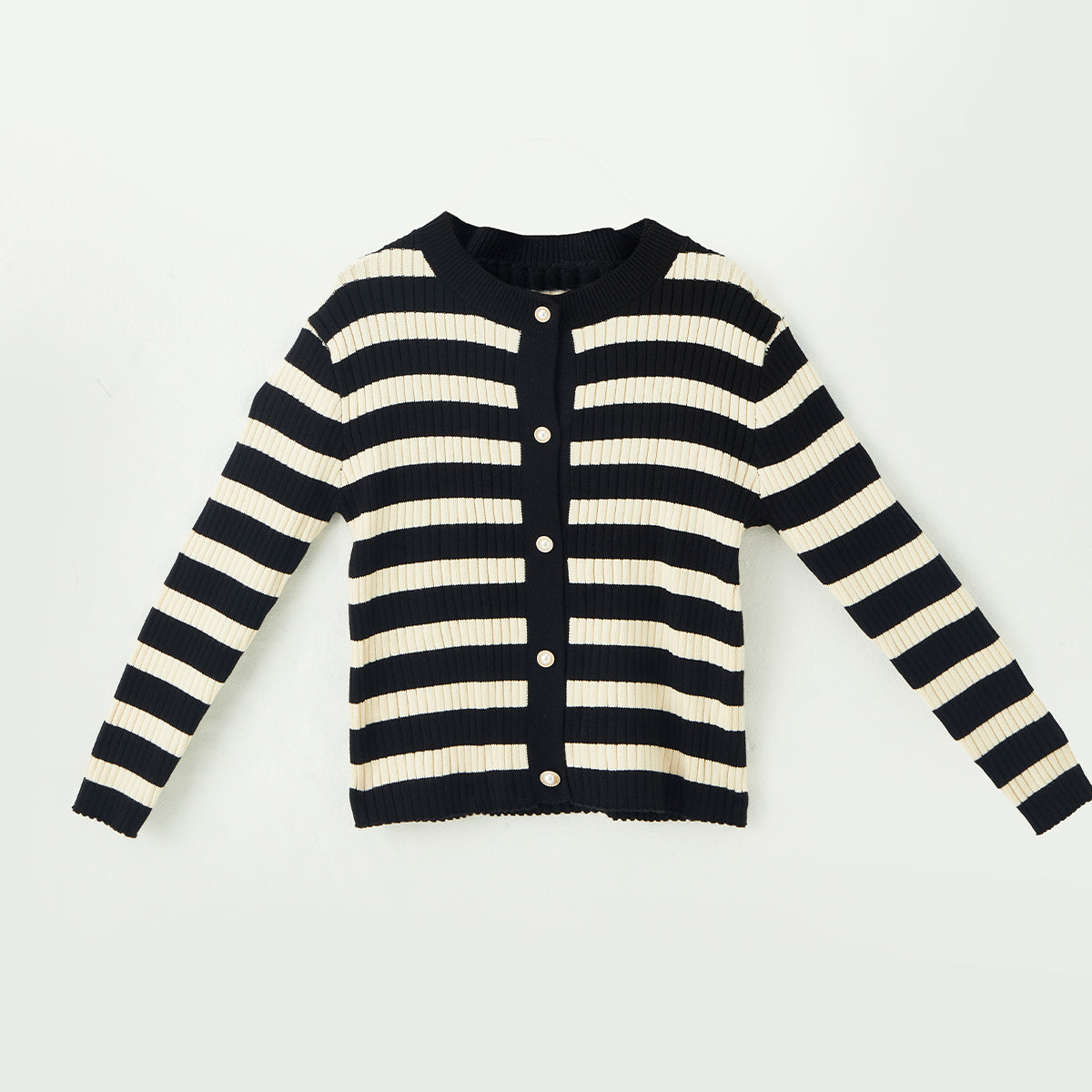 5-10 Years Striped Knit Cardigan