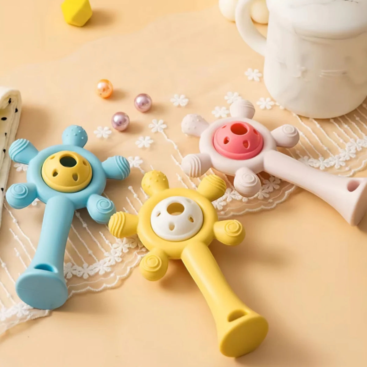 Baby Teething Gel Cartoon Rattle Toy