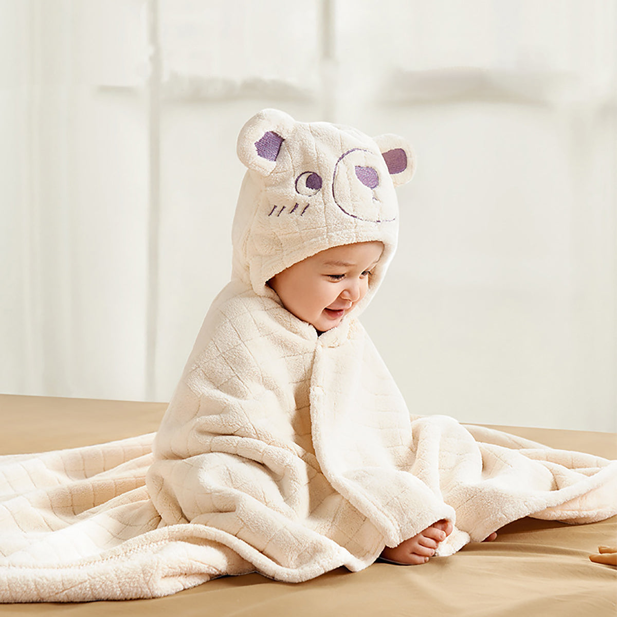 Ultra-Soft Hooded Baby Bath Towel and Blanket