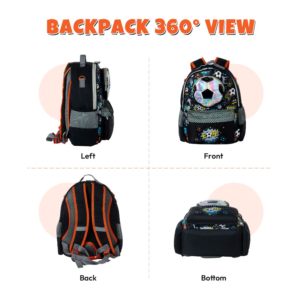 3-in-1 Soccer School Backpack Set