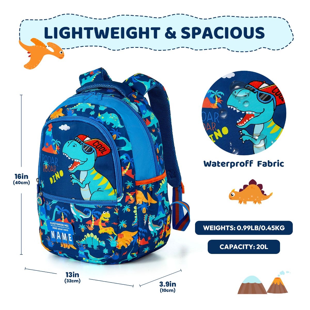 Large Capacity Practical Dinosaur Backpack