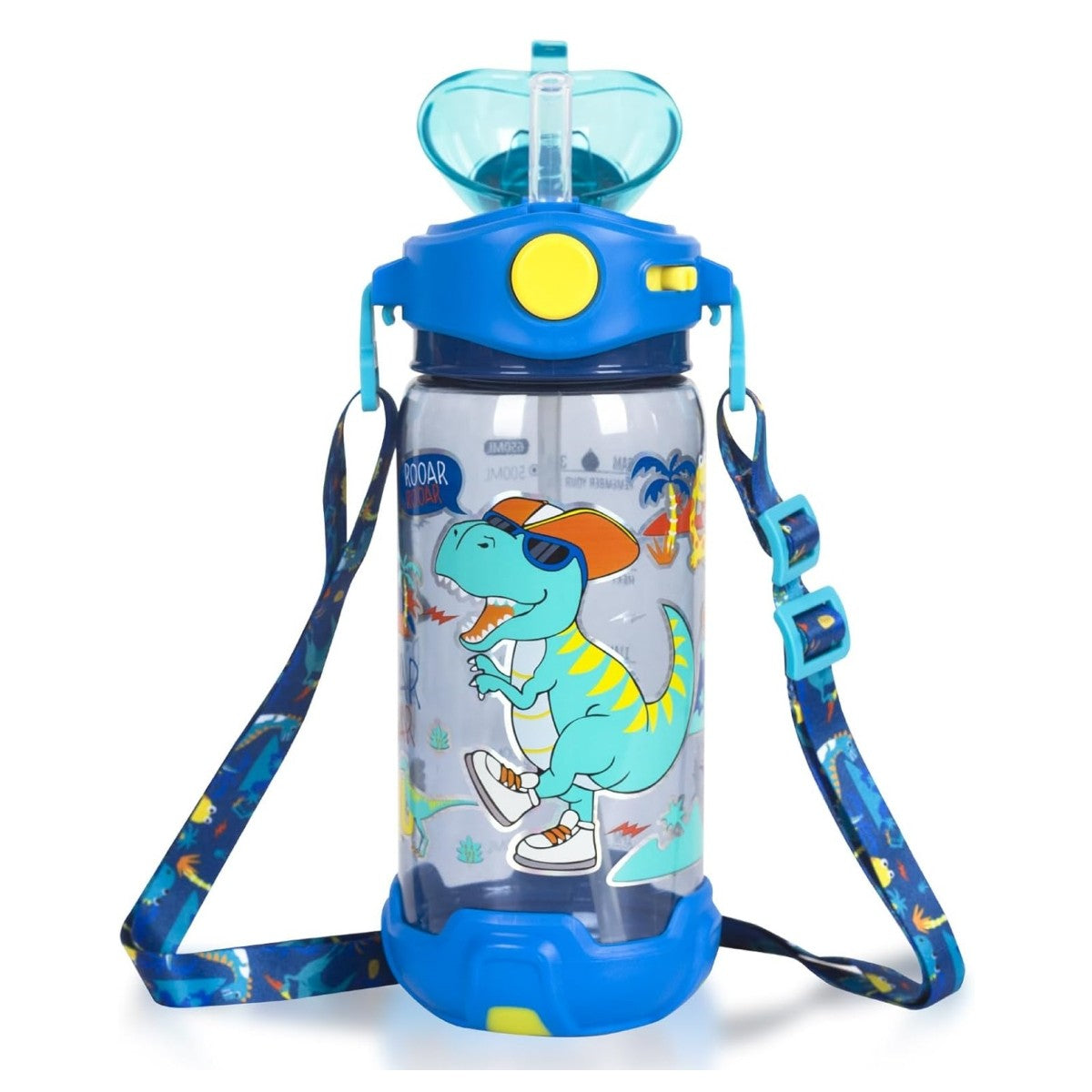 600ml Portable Student Straw Water Bottle