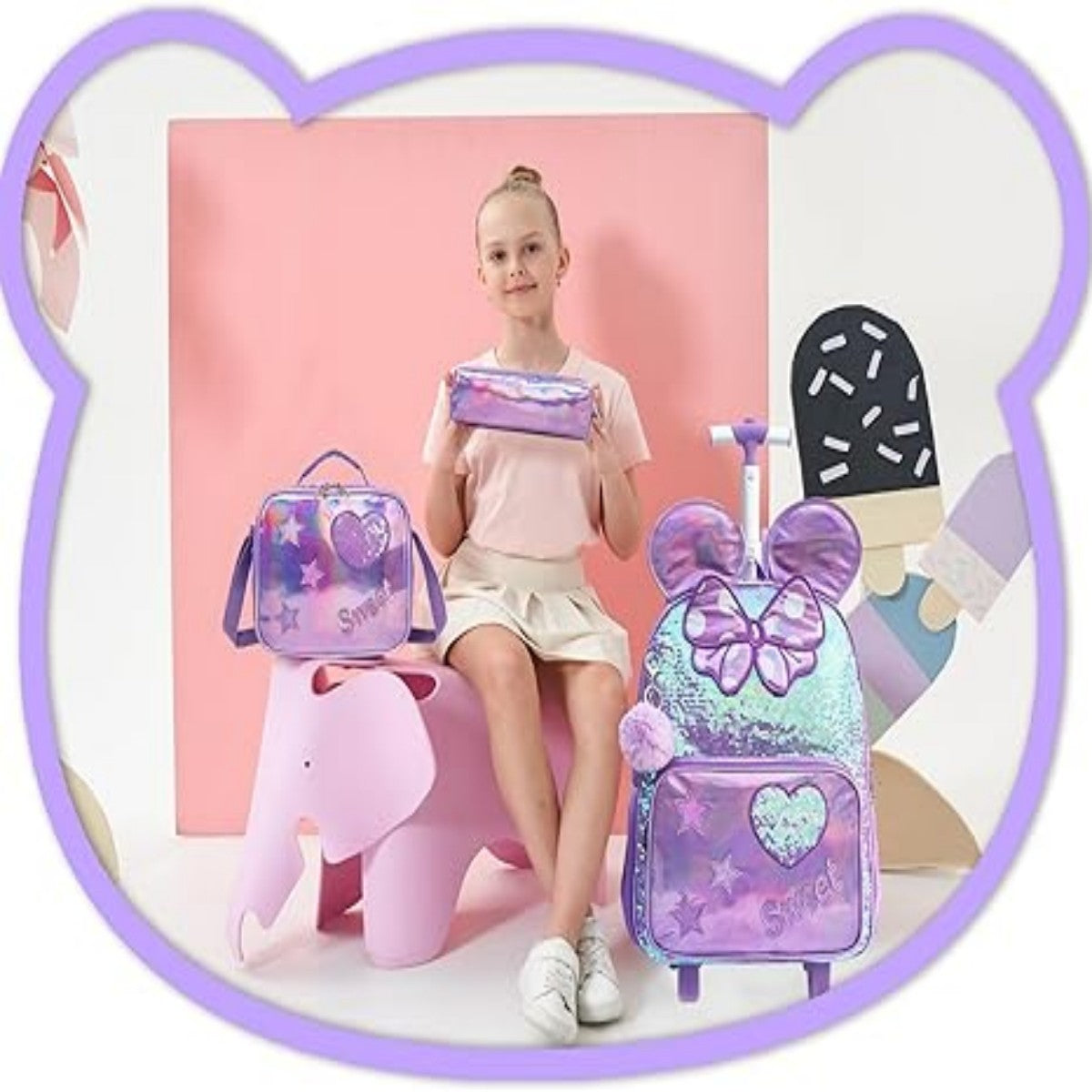 Elegant Rolling Trolley Bag Set