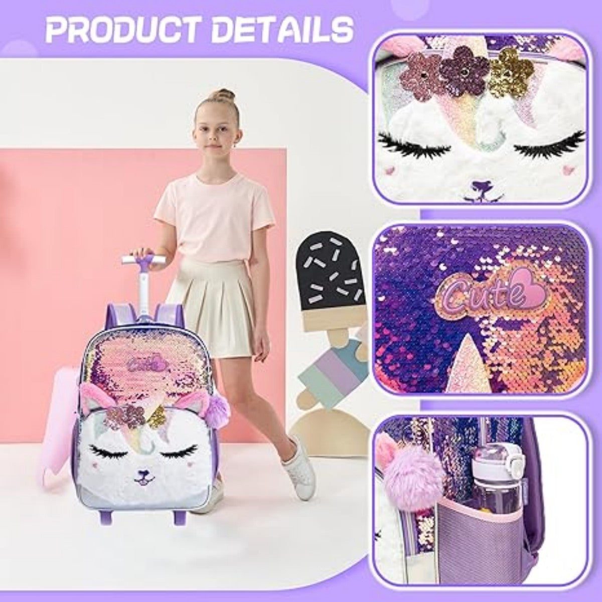 Elegant Rolling Trolley Bag Set