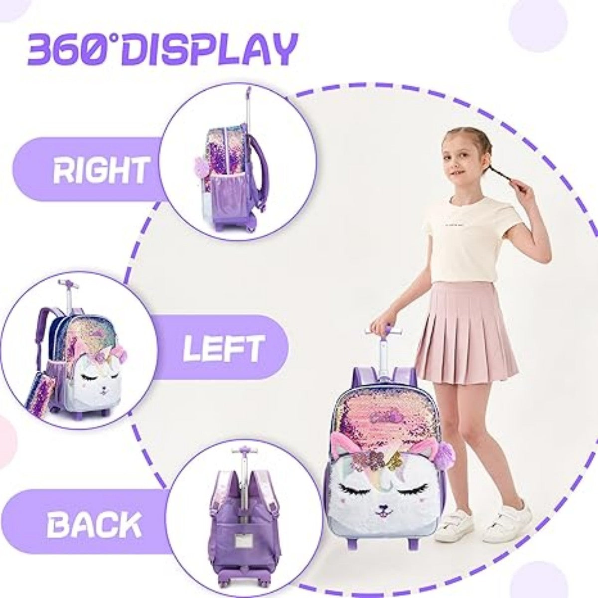 Elegant Rolling Trolley Bag Set