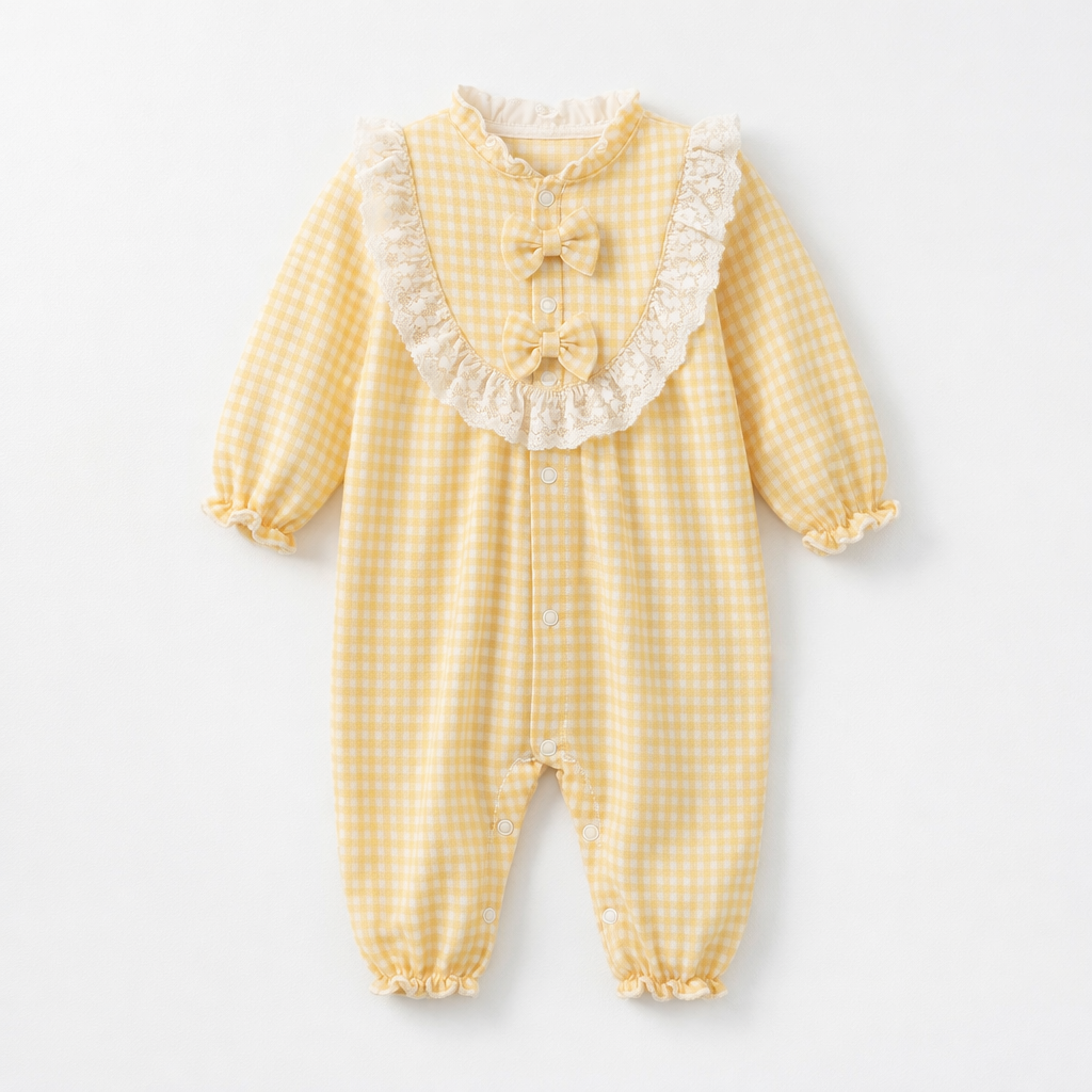 0-12 Months Plaid Fleece Romper