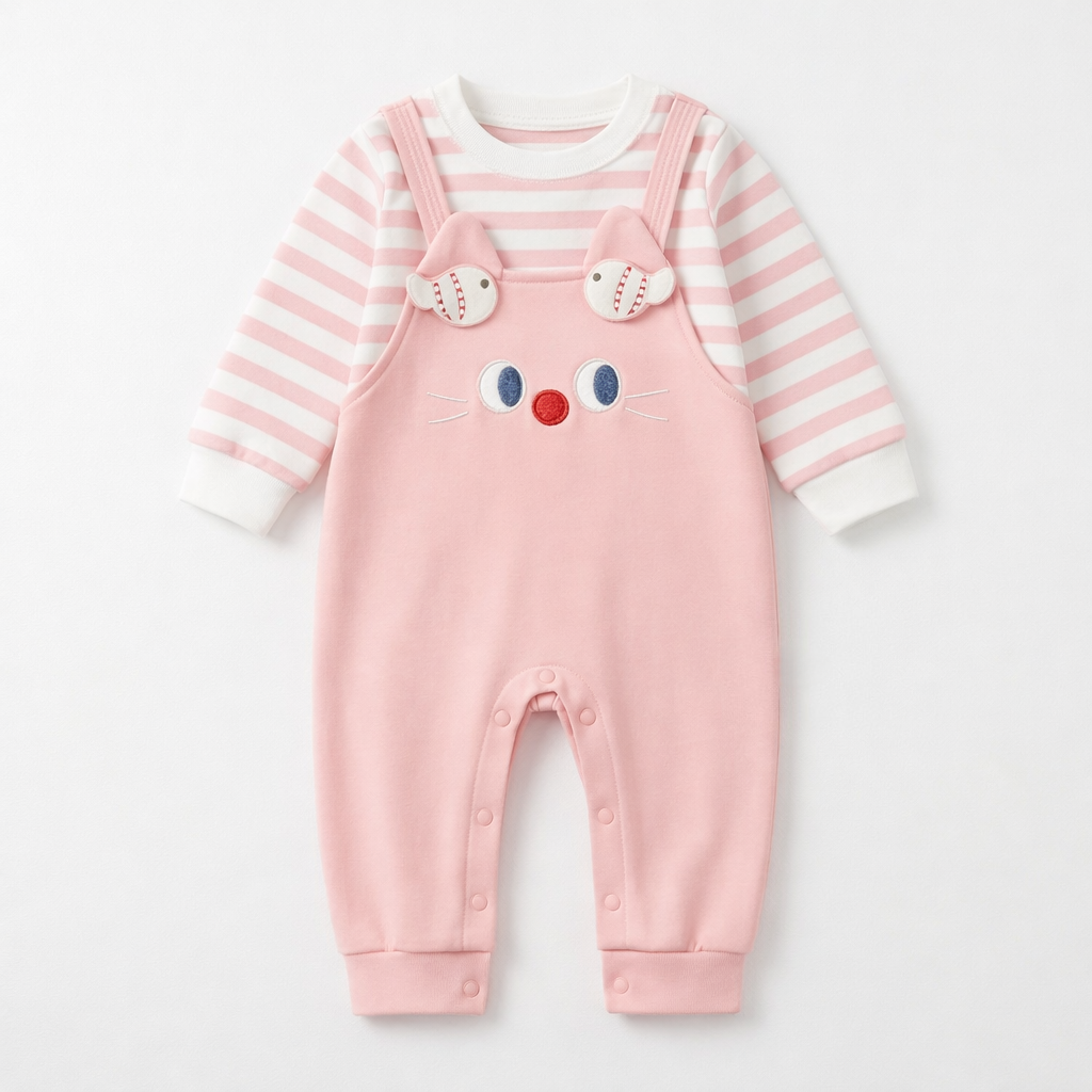 3-18 Months Suspender Faux Two-Piece Romper
