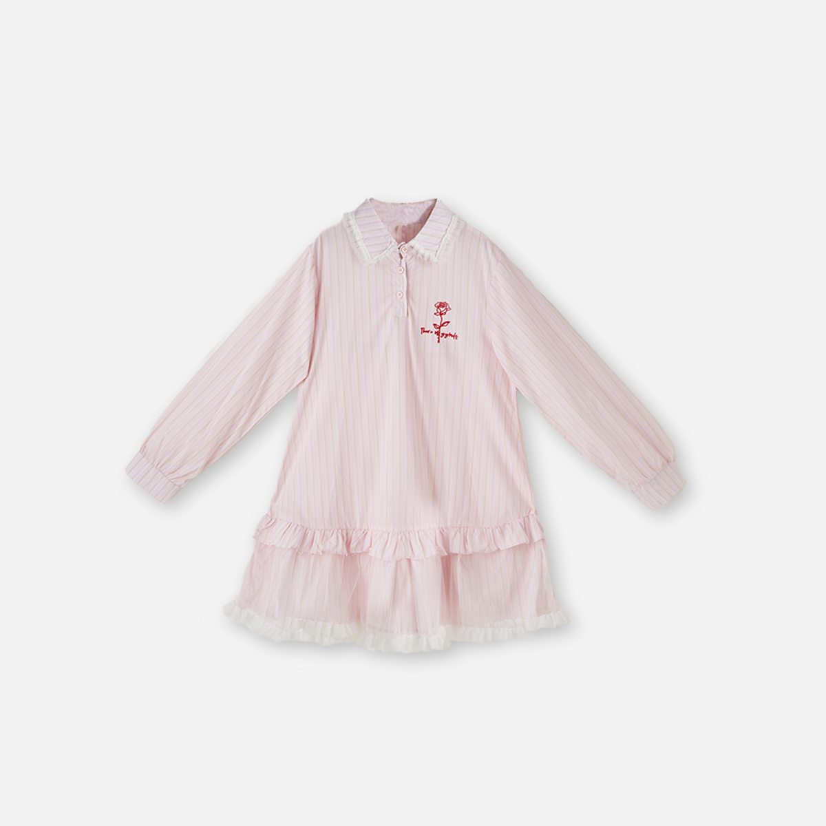 فستان مخطط من القماش الشبكي للأعمار من 7 إلى 12 عامًا