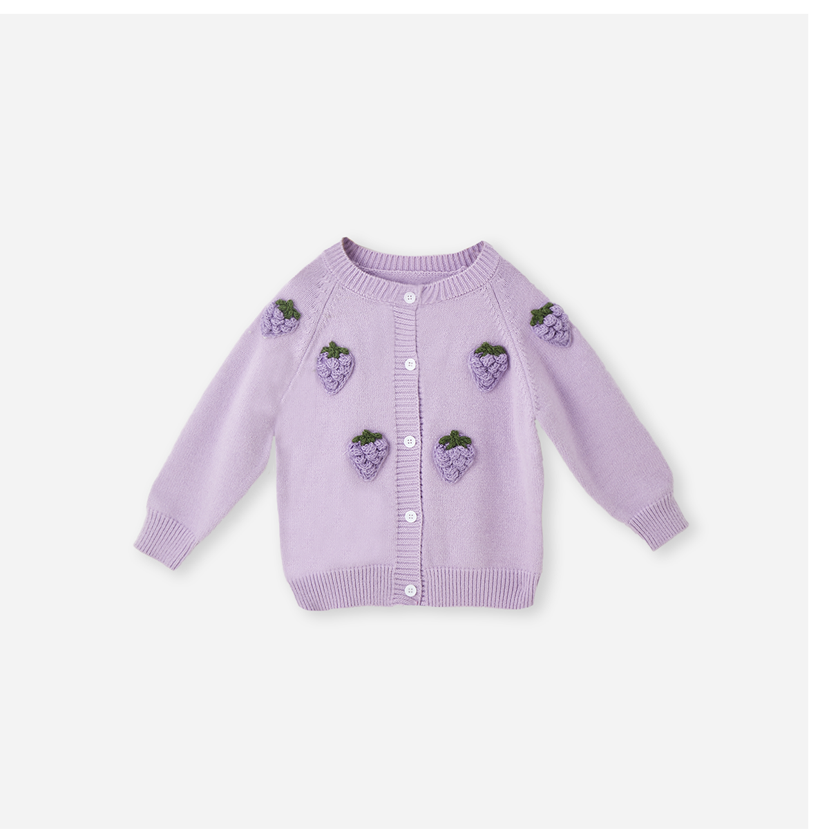 2–8 Years Grape Knit Cardigan