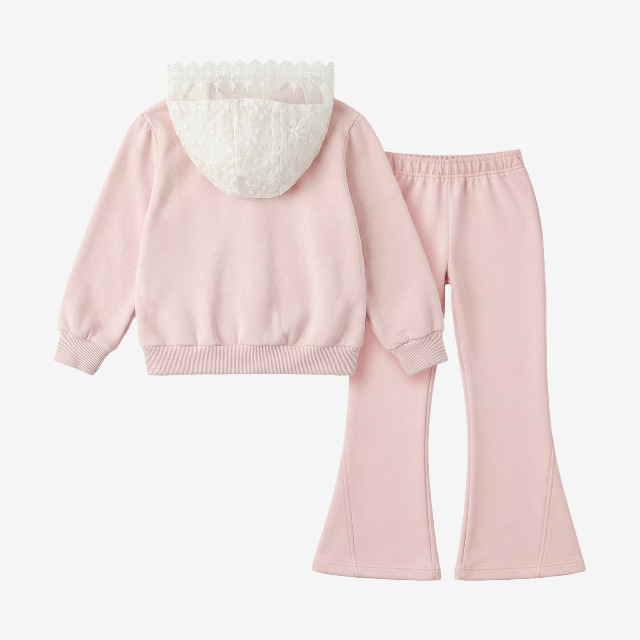4-10 Years Lace Layered Sweatshirt Set