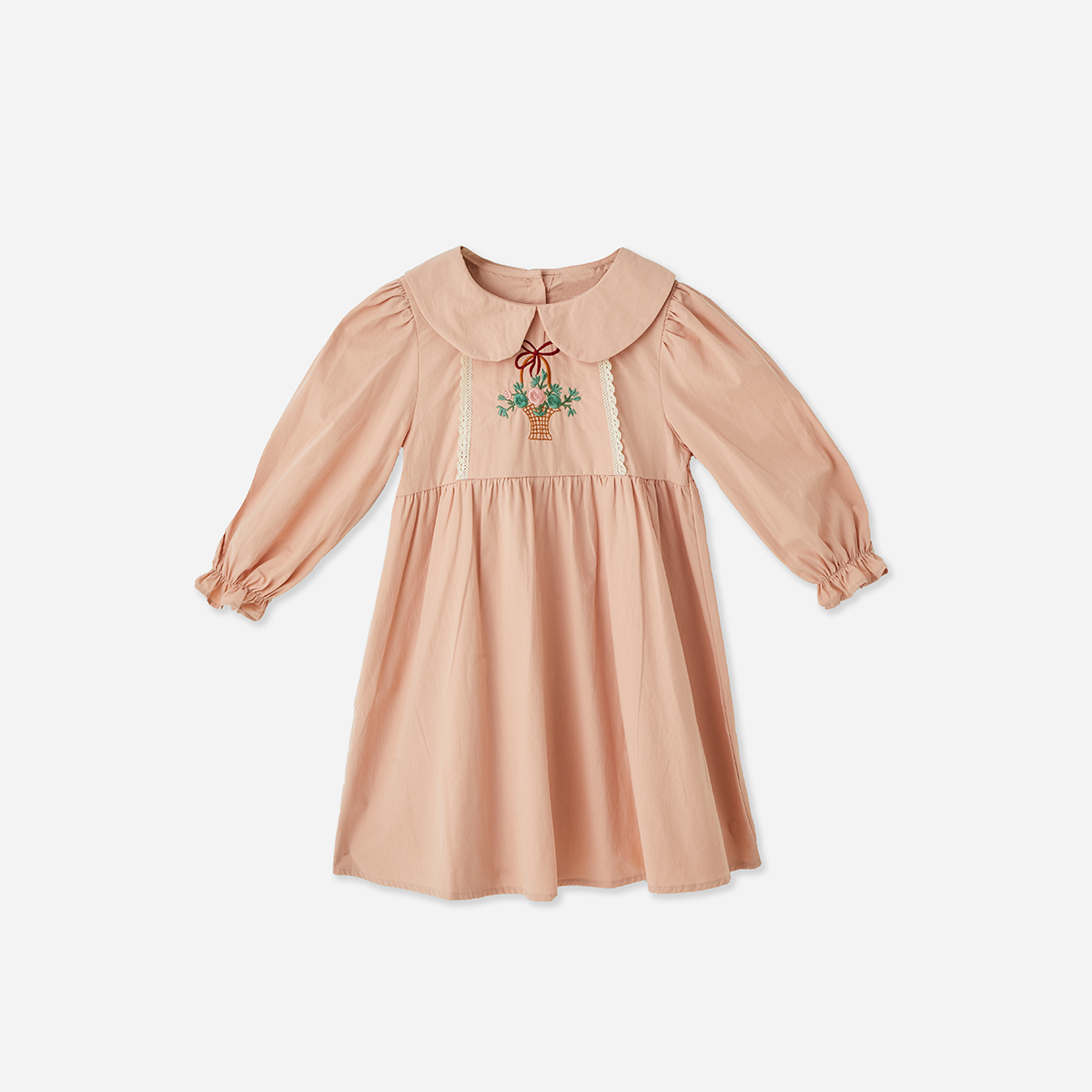 2–8 Years Cotton Embroidered Dress
