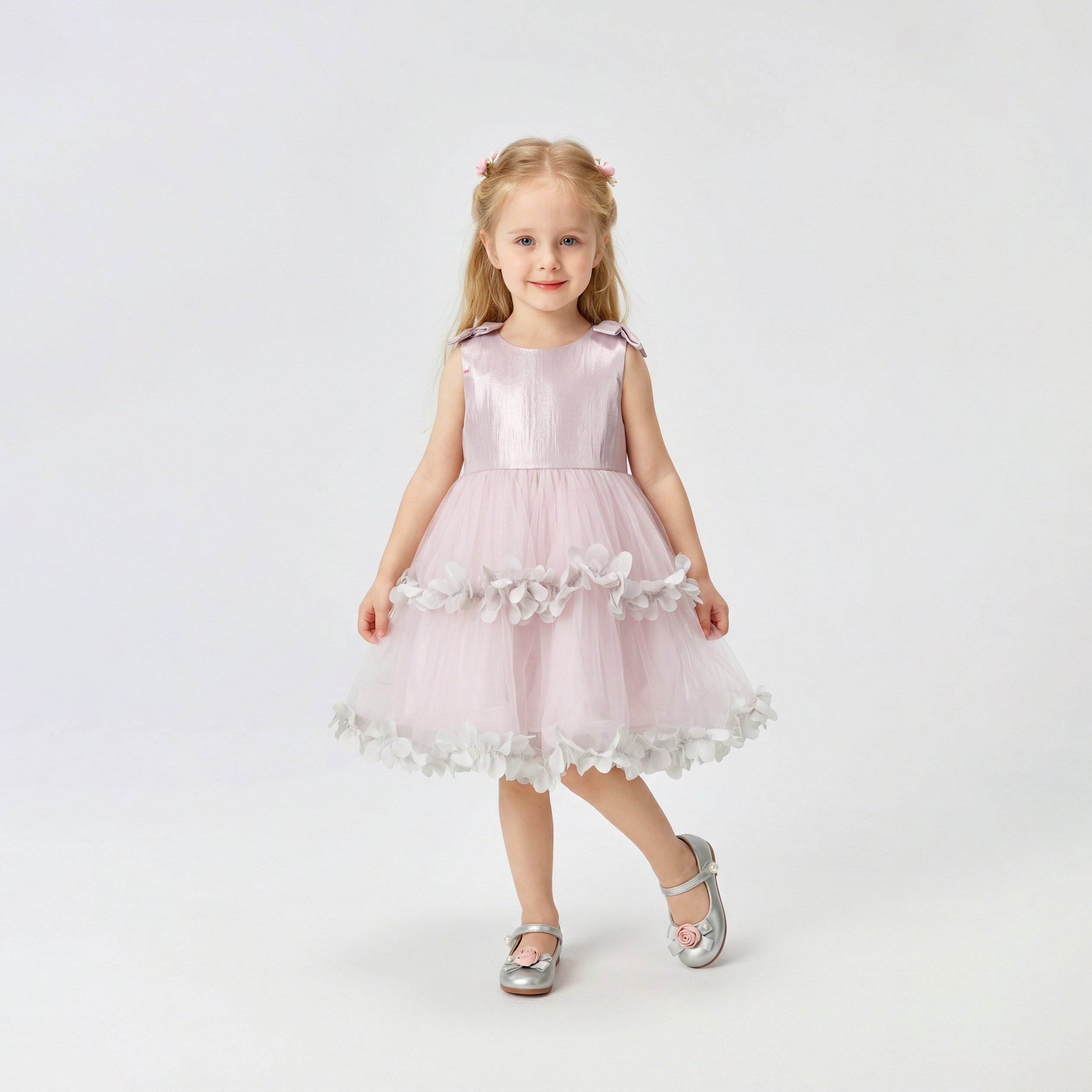 Tulle Butterfly Floral Puffy Dress Girl