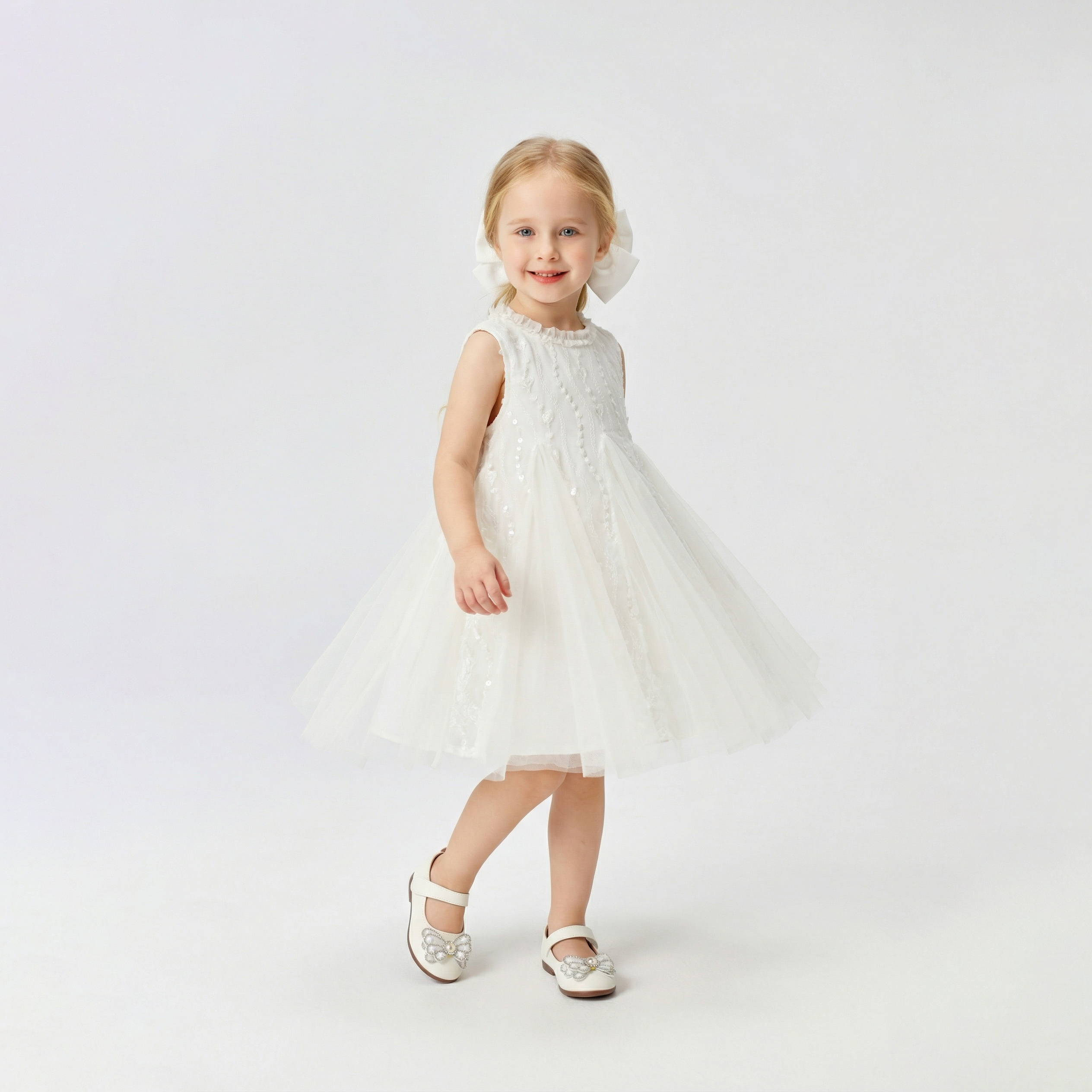 Sleeveless Tulle Lace Princess Dress Girl