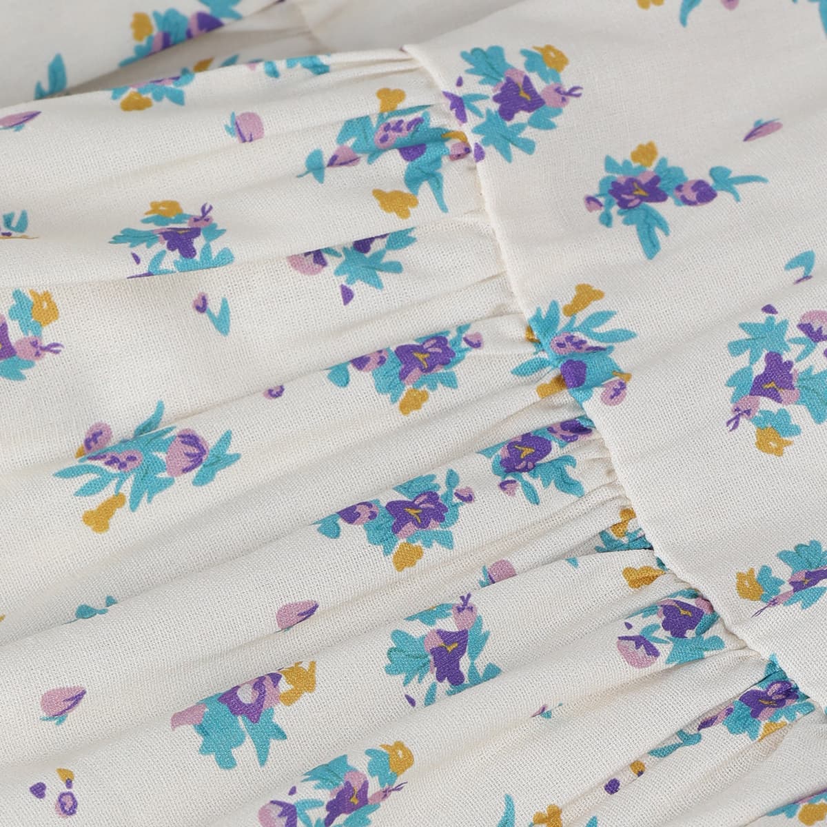 Flutter Sleeve Bow Embroidery French Dress Girl