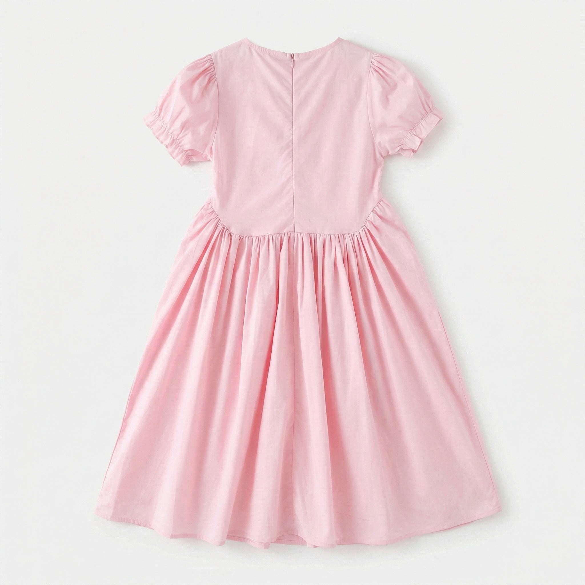 Puff Sleeve Bow Collar Dress Girl