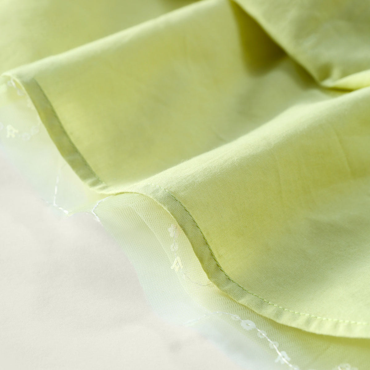 Sweet Lace Trim Tulle Peter Pan Collar Dress Green Girl