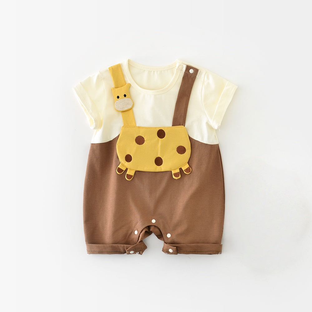Giraffe Faux Two-piece Jumpsuit Boy
