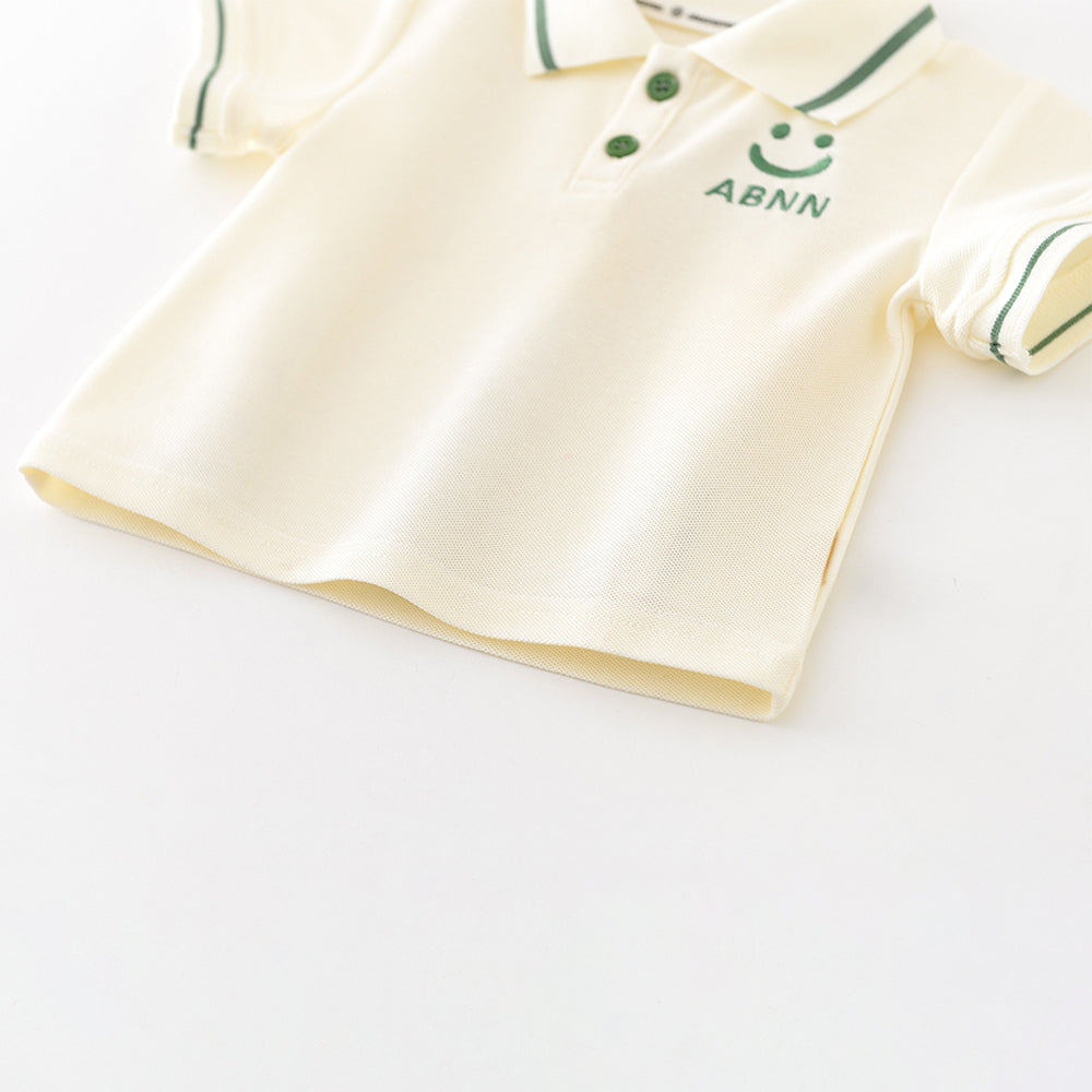 Cartoon Smile Short Sleeve Polo Suit Boy