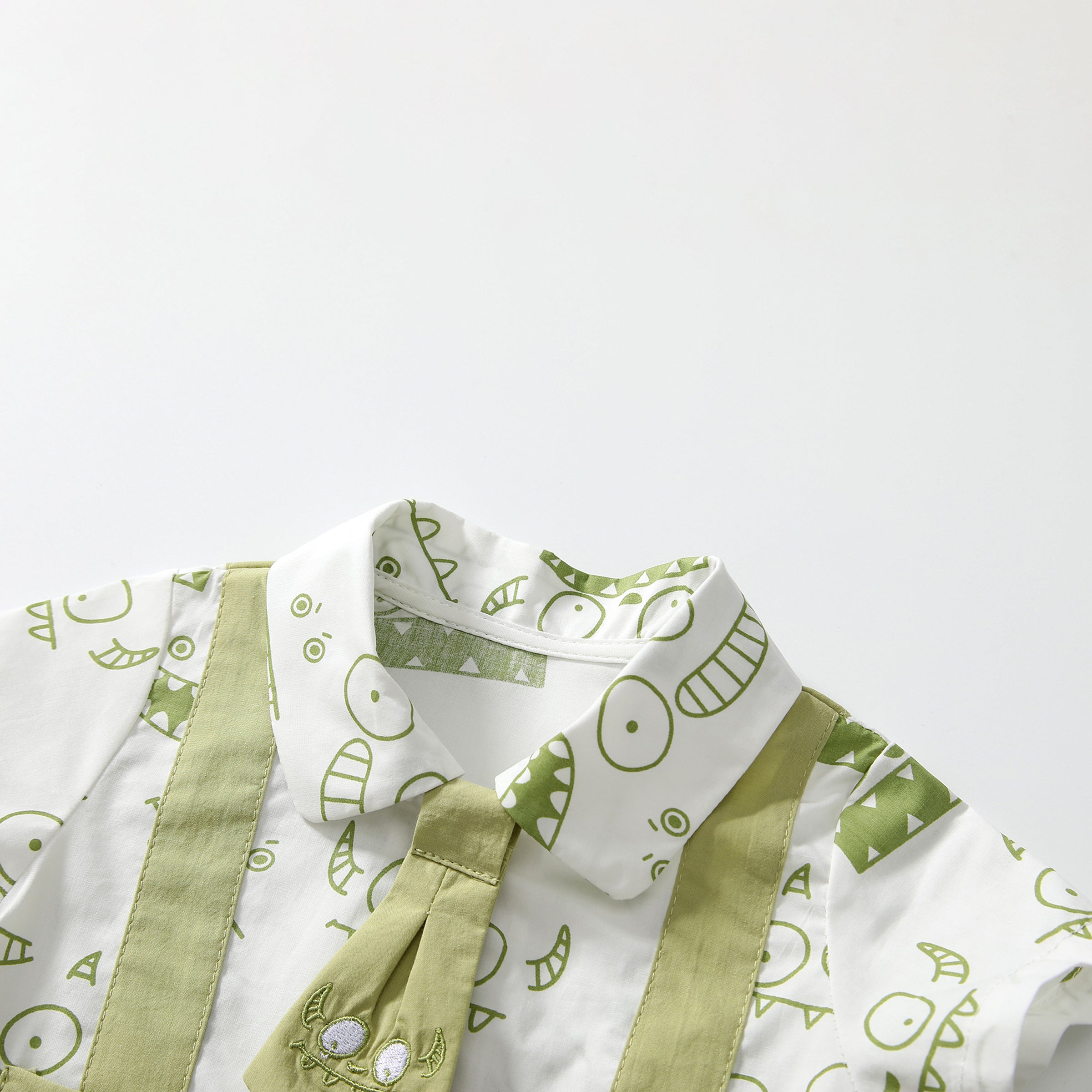 Faux Two-piece Monster Jumpsuit Boy