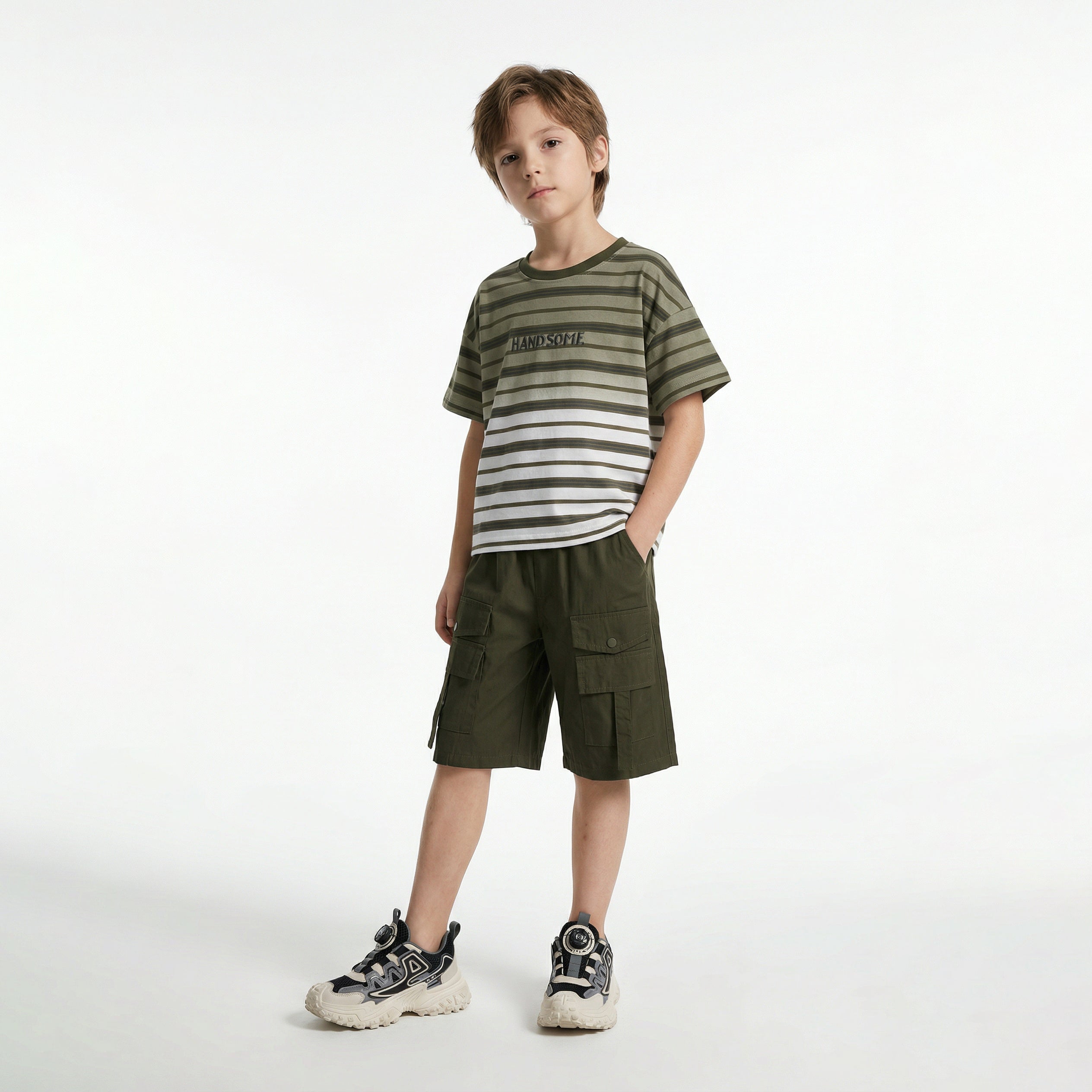 Gradient Stripe Casual Suit Boy