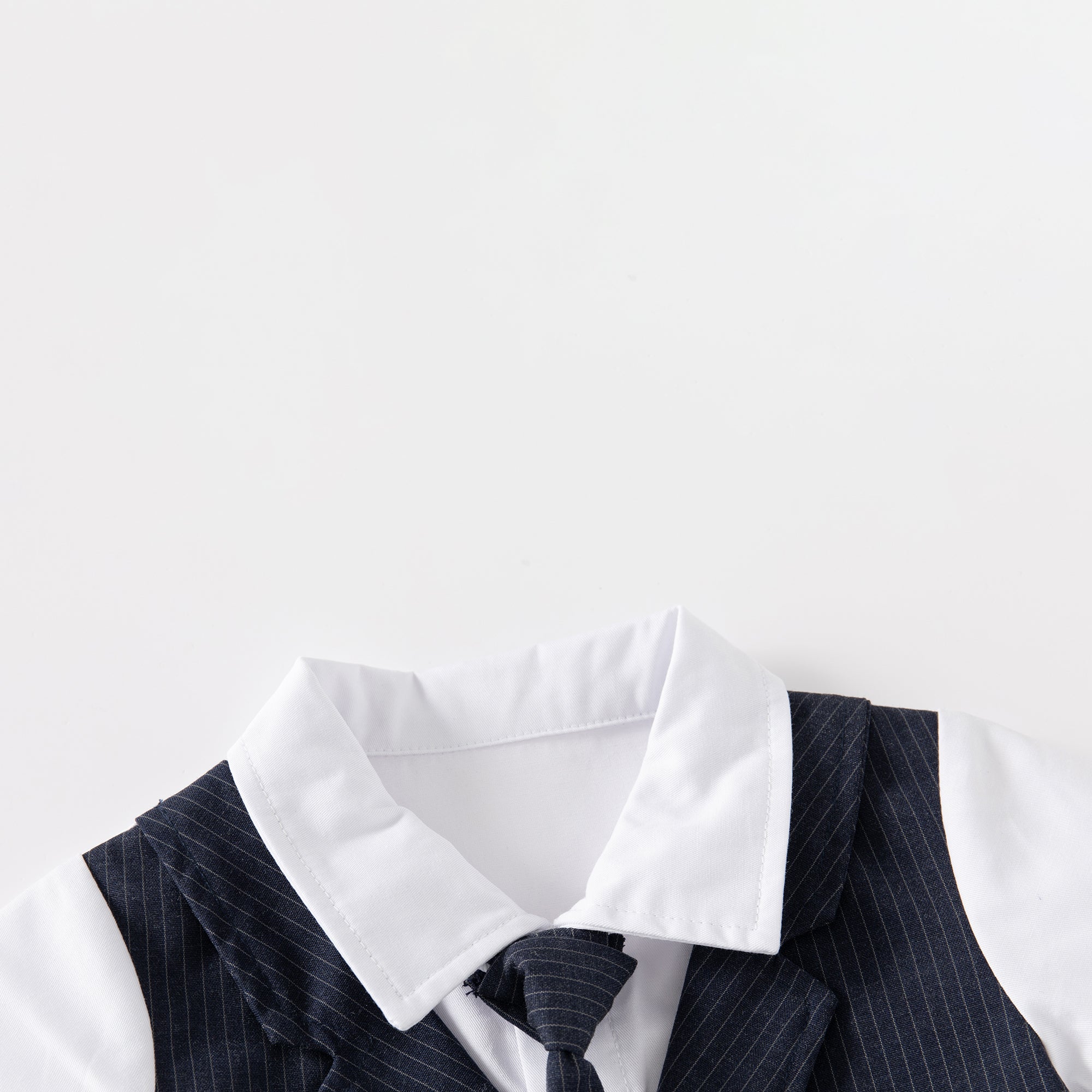 Stripe Faux Two-piece Vest Gentleman Jumpsuit For Party Boy