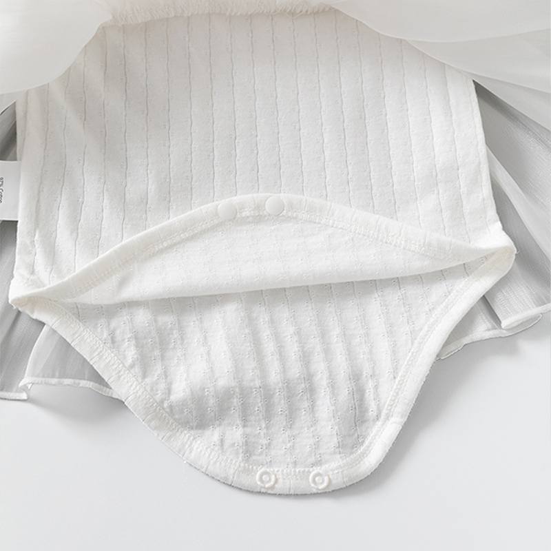 Double Bow Cloud Tulle Princess Dress White Girl