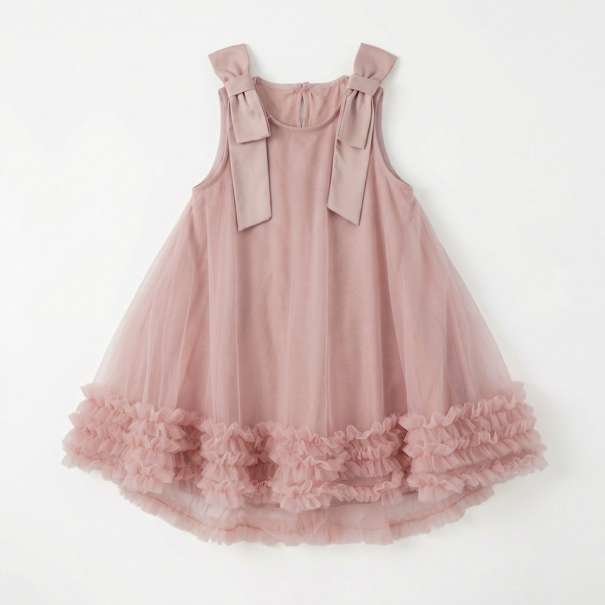 Spaghetti Strap Bow Multi-layer Tiered Dress For Party Girl