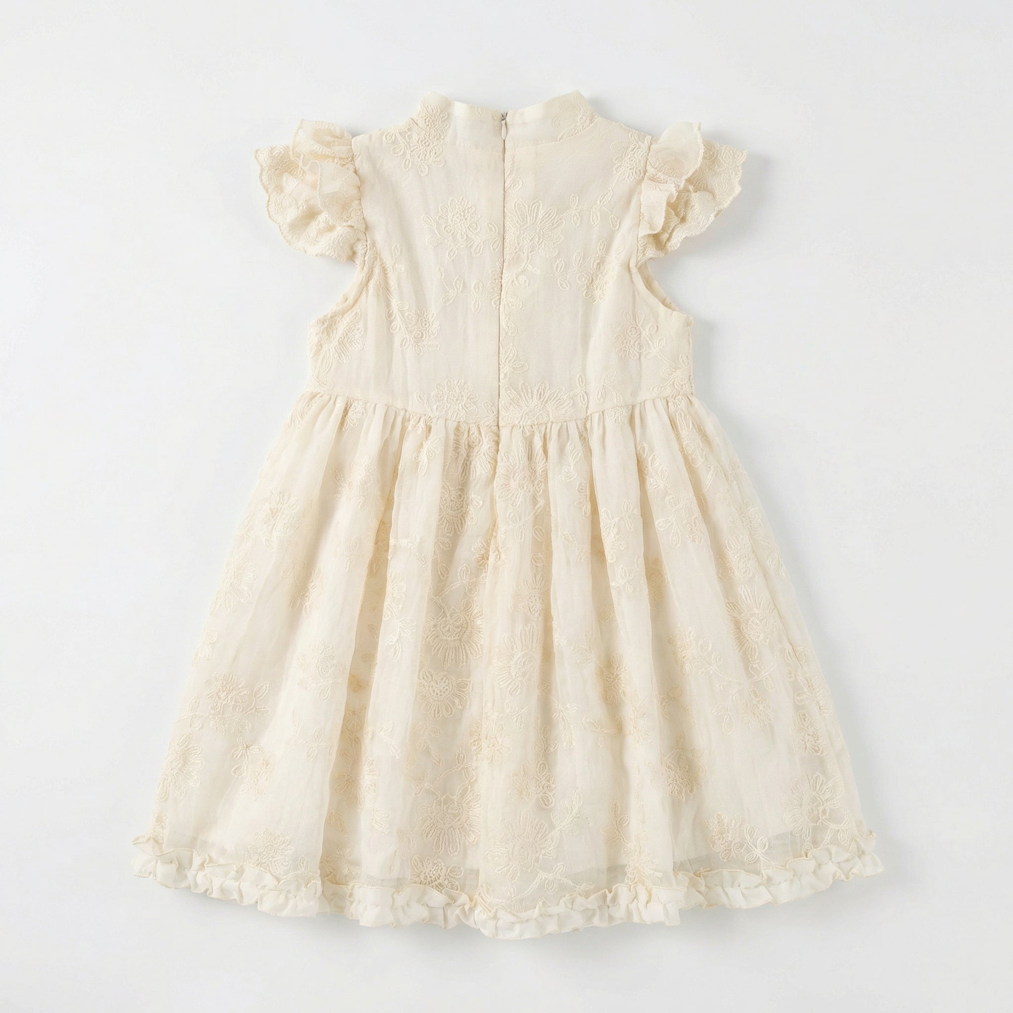 New Chinese Frog Button Floral Dress Girl