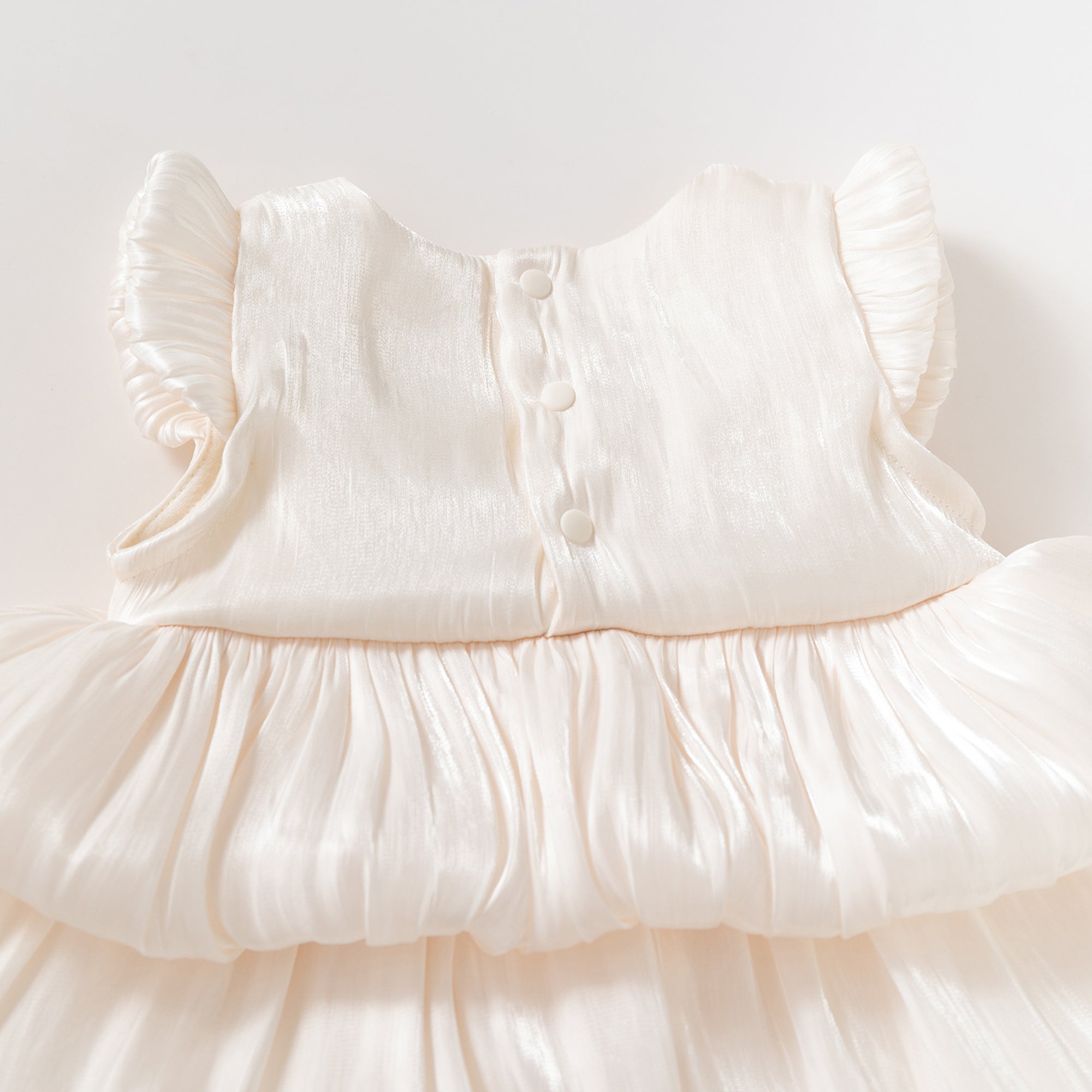 Double Layer Cloud Tulle Tiered Dress Beige For Party Girl