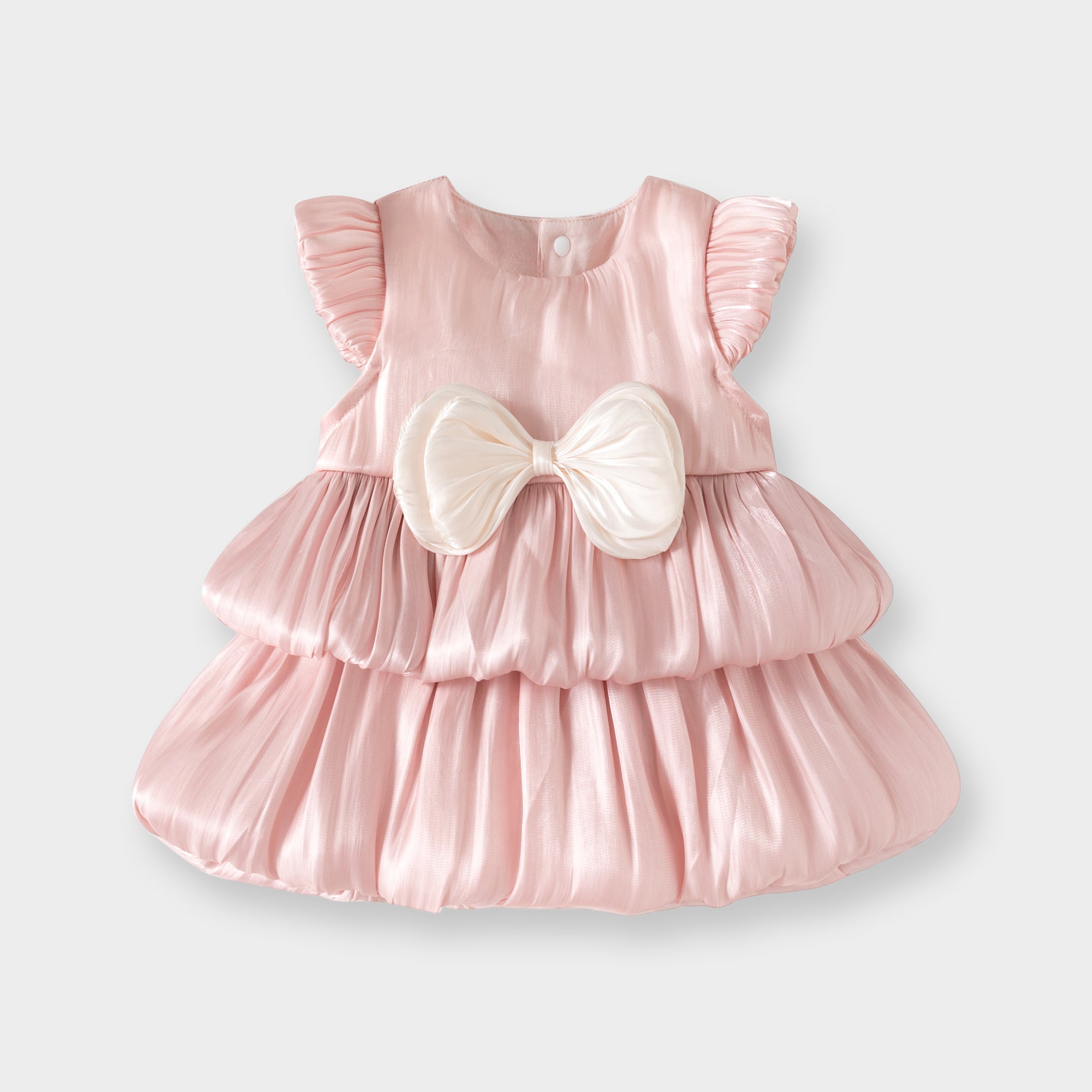 Double Layer Cloud Tulle Tiered Dress Pink For Party Girl