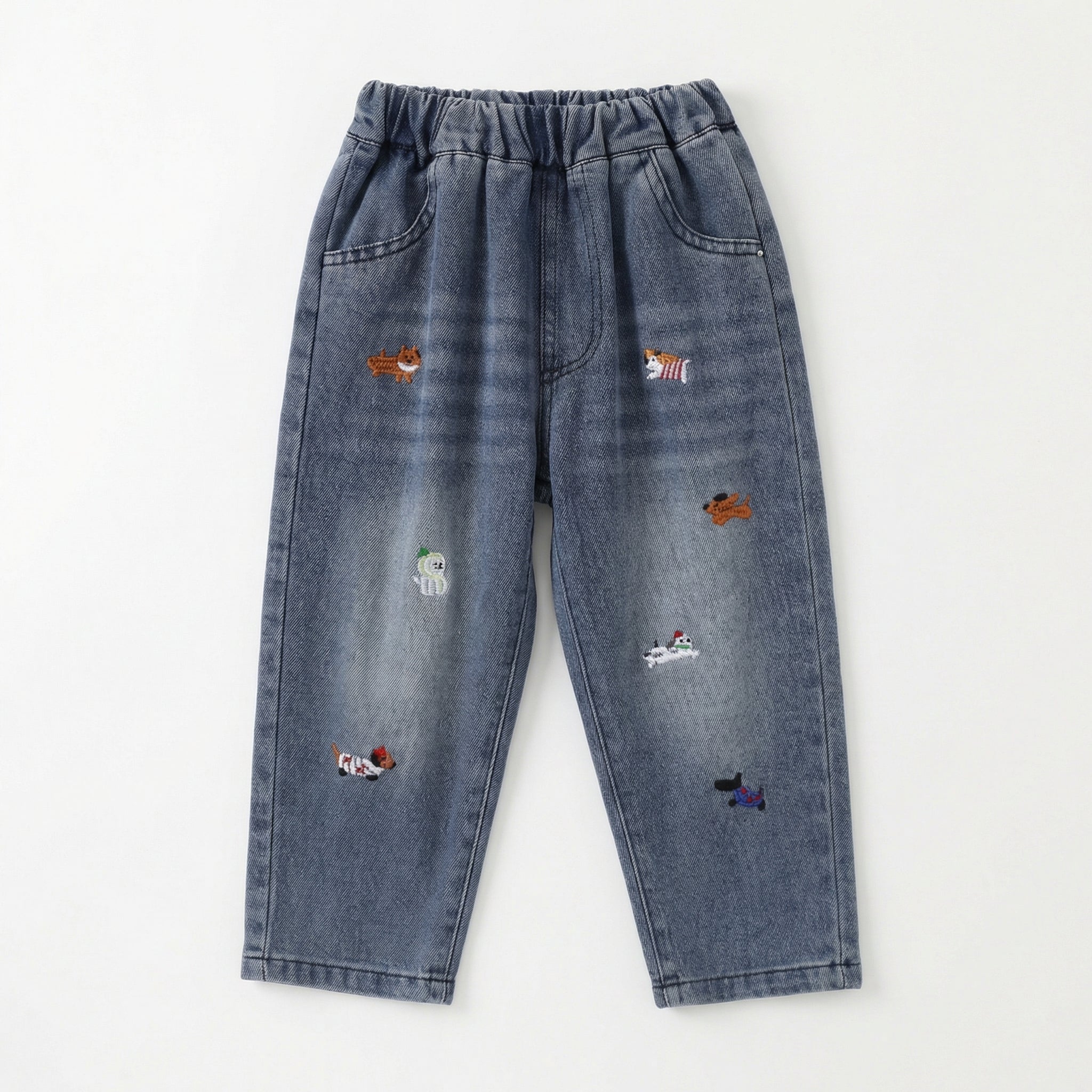 Embroidered Puppy Denim Denim Boy