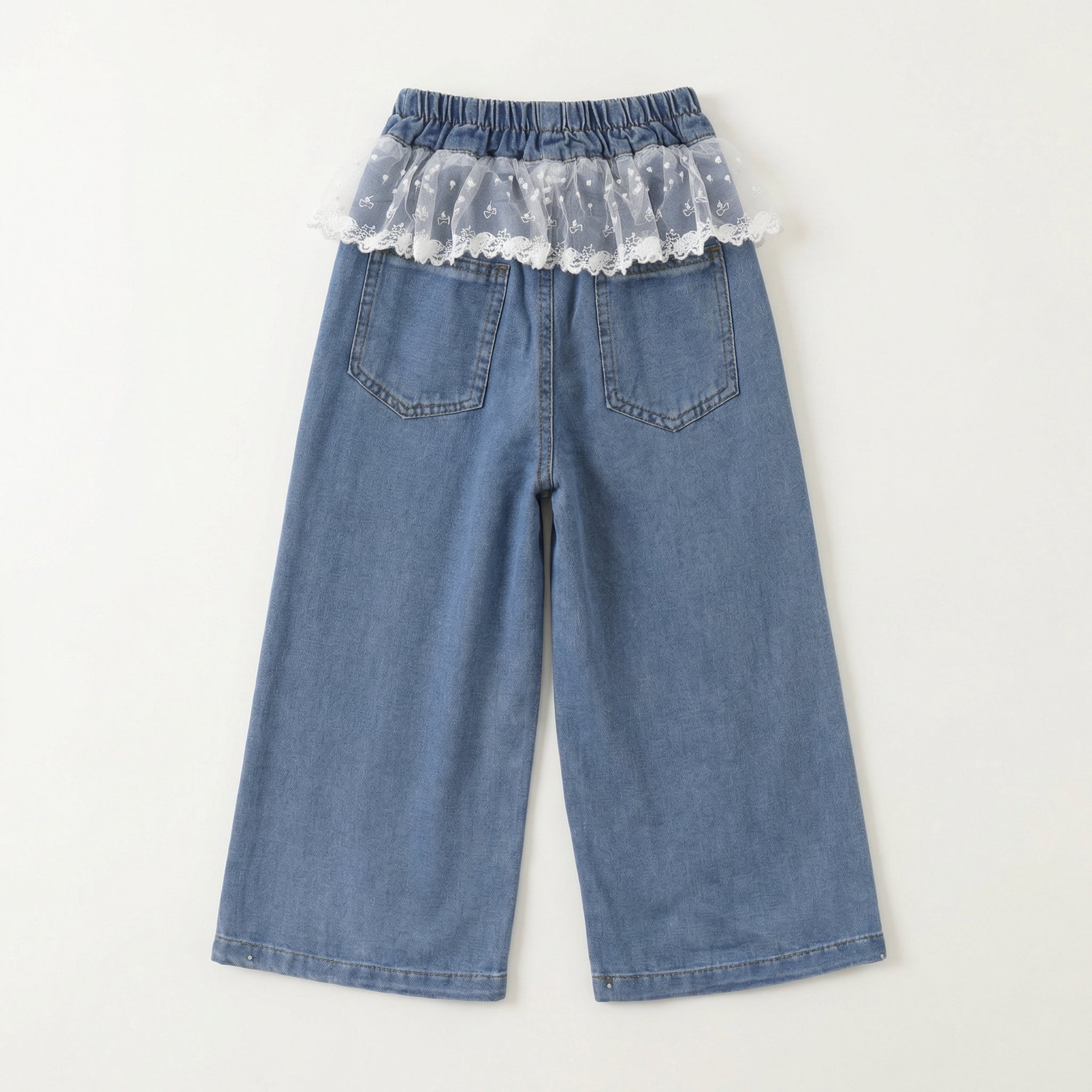 Bow Back Flap Wide Leg Denim Denim Girl