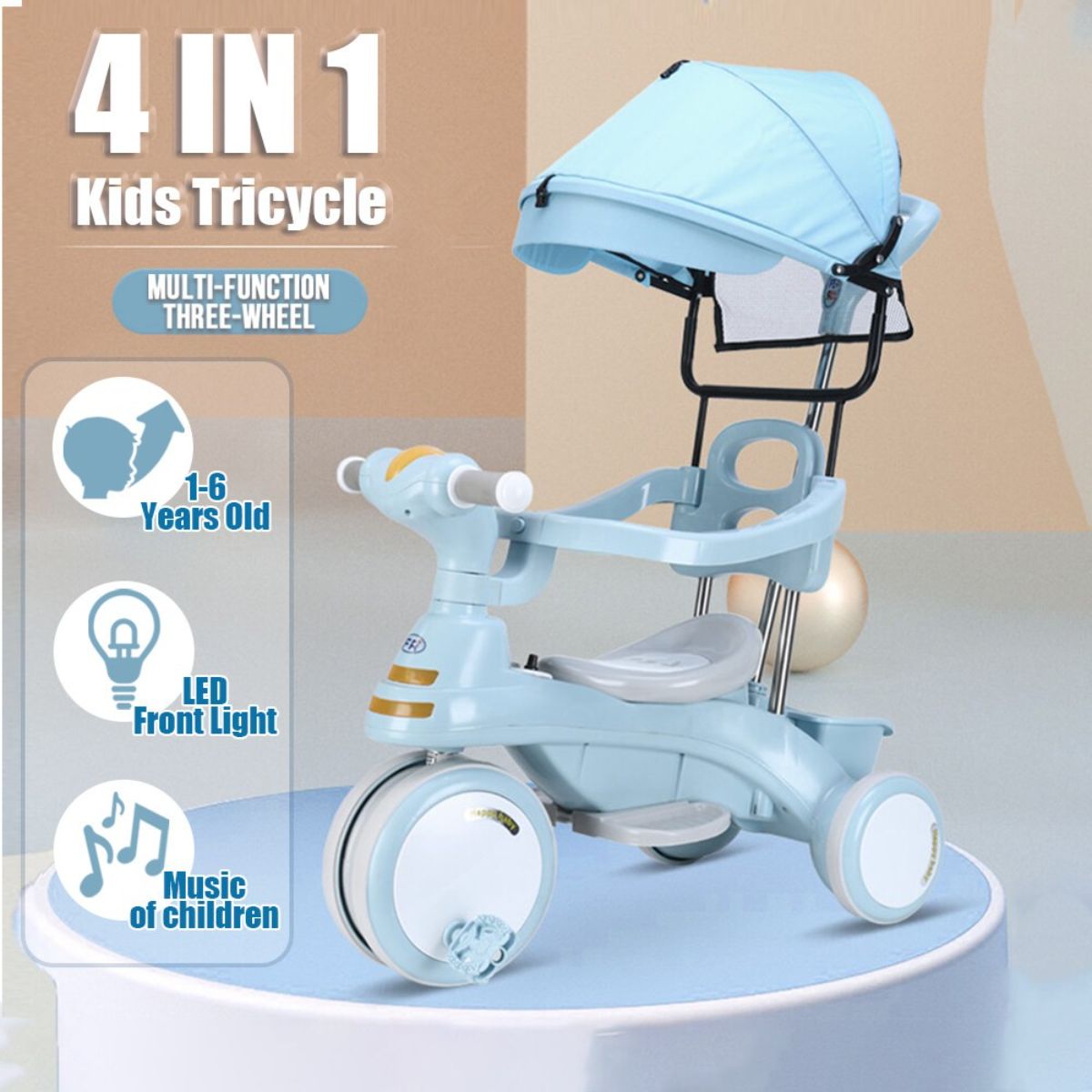 Tricycle Stroller with Guardrail