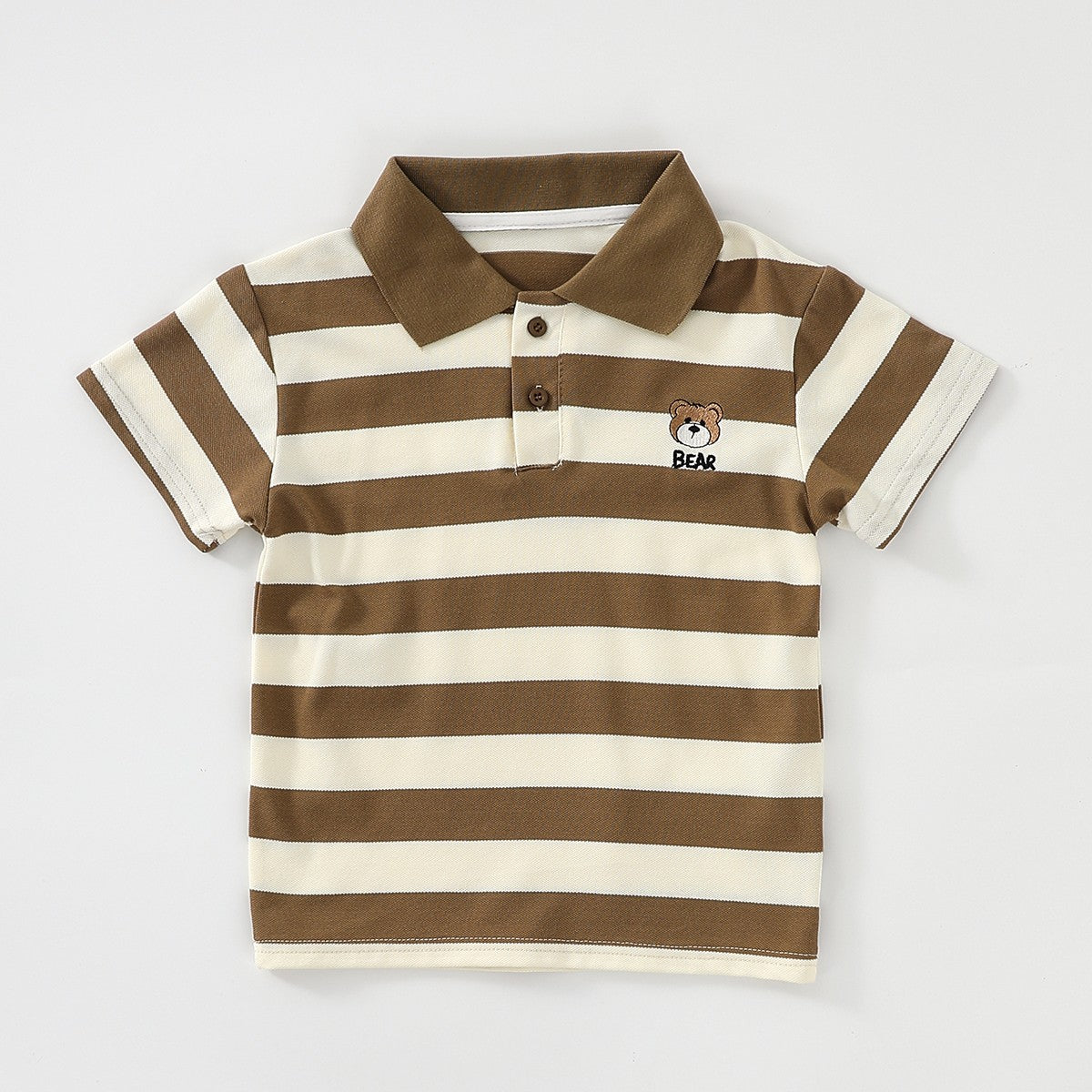 قميص بولو مخطط بطبعة دب