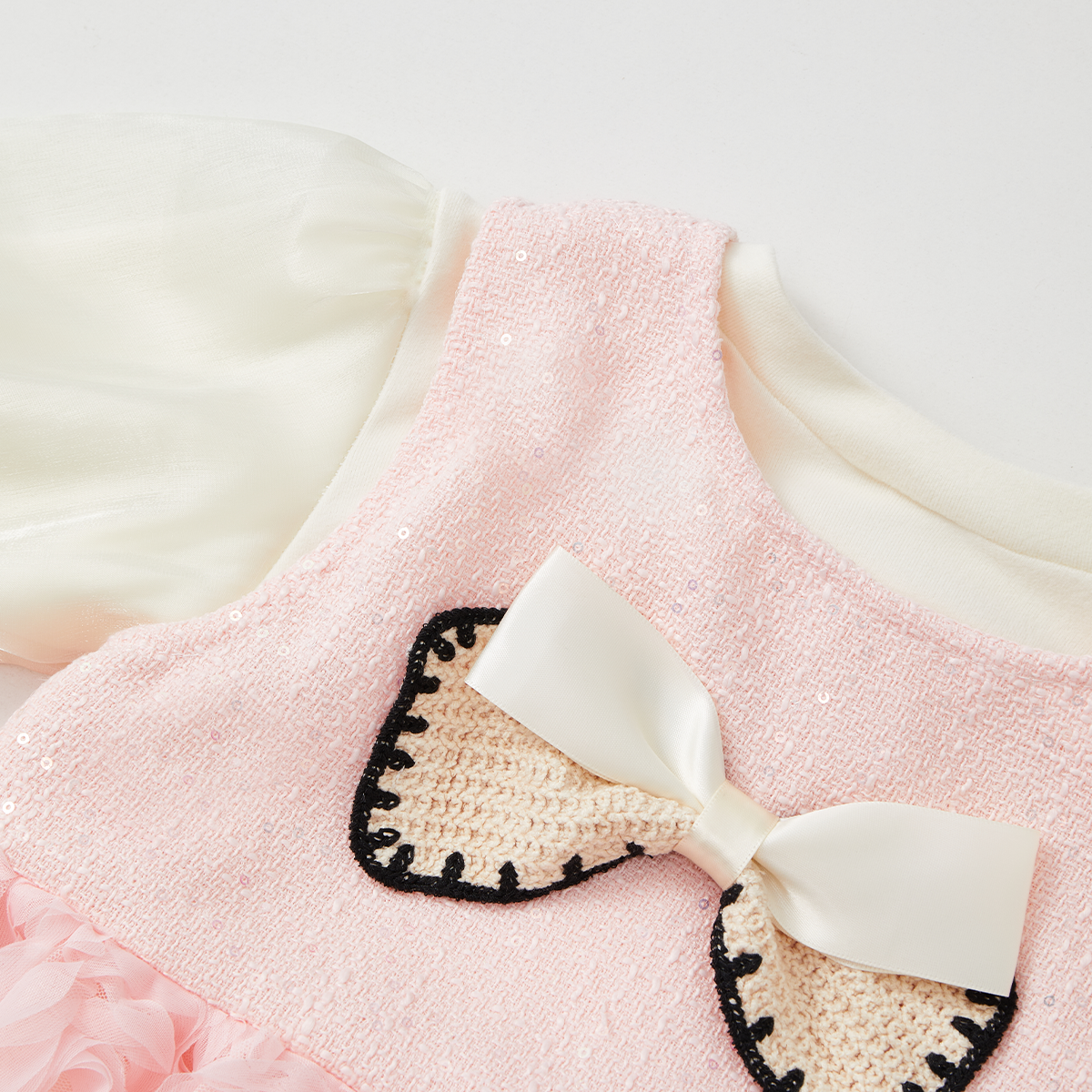 2–7 Years 2-Piece Rose Party Layered Dress