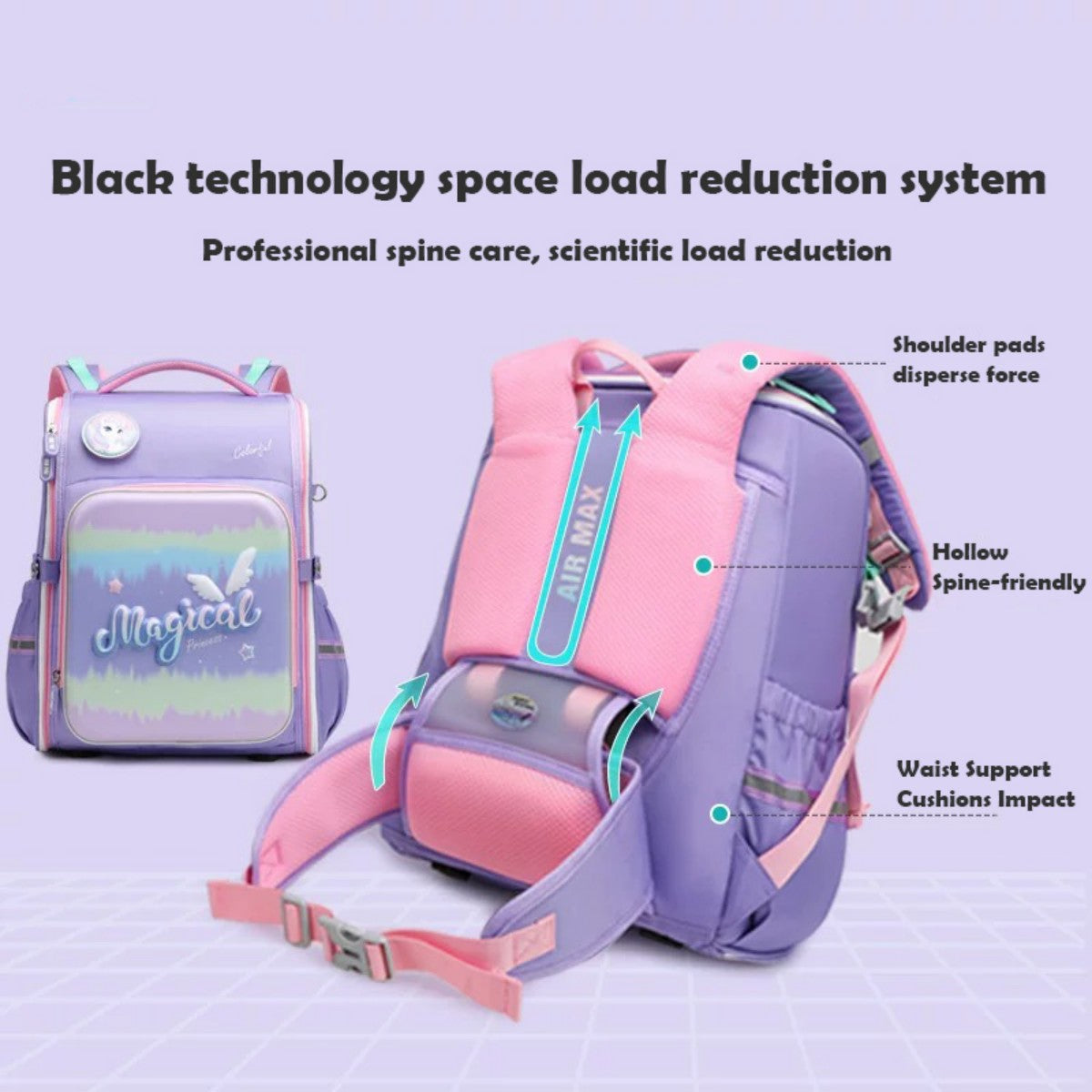 Elastic Stress-Relief Back-Protection Backpack